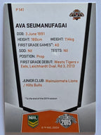 NRL 2015 Elite | Silver Parallel #P141 | Ava Seumanufagai | Wests Tigers
