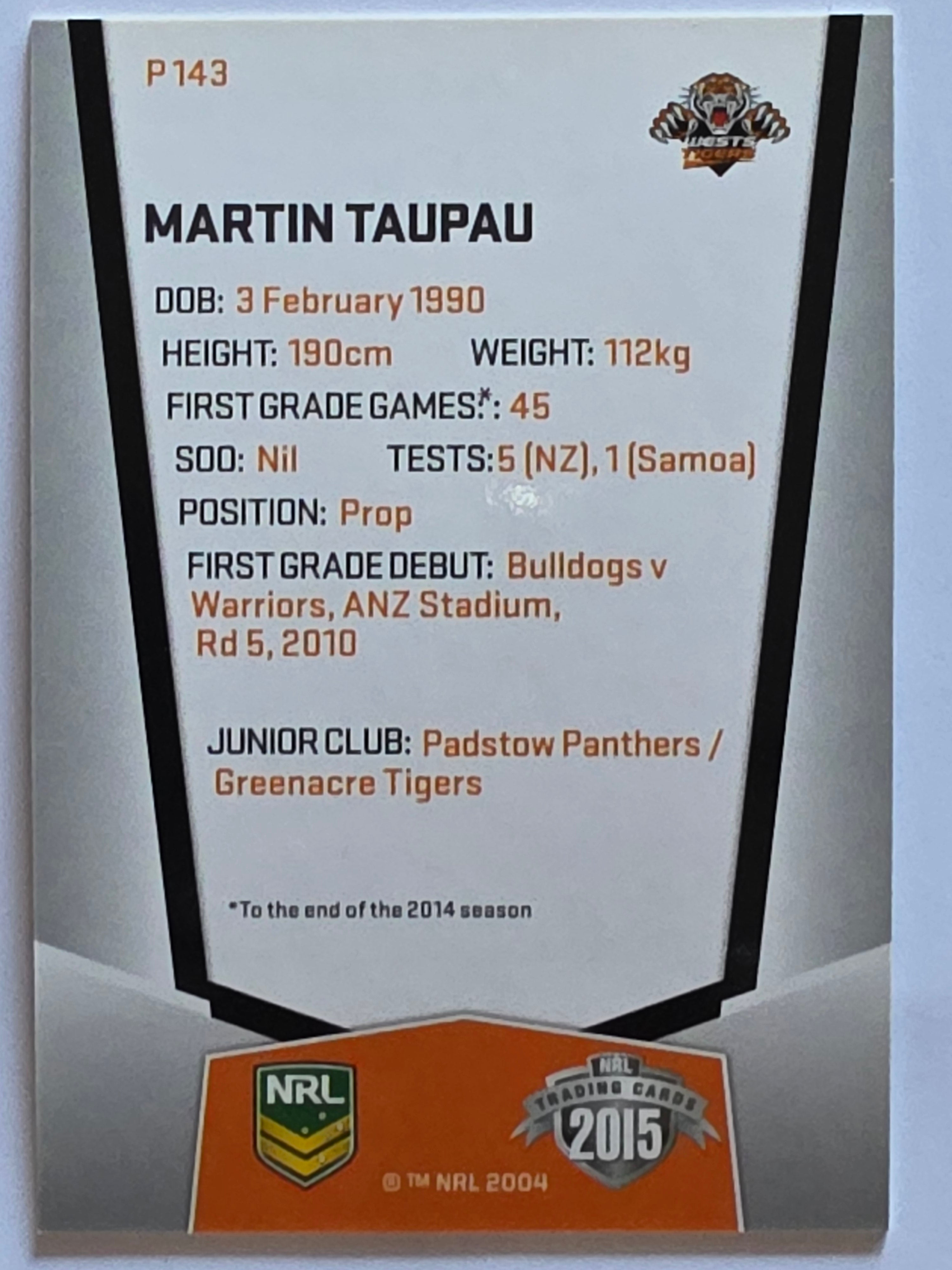 NRL 2015 Elite | Silver Parallel #P143 | Martin Taupau | Wests Tigers
