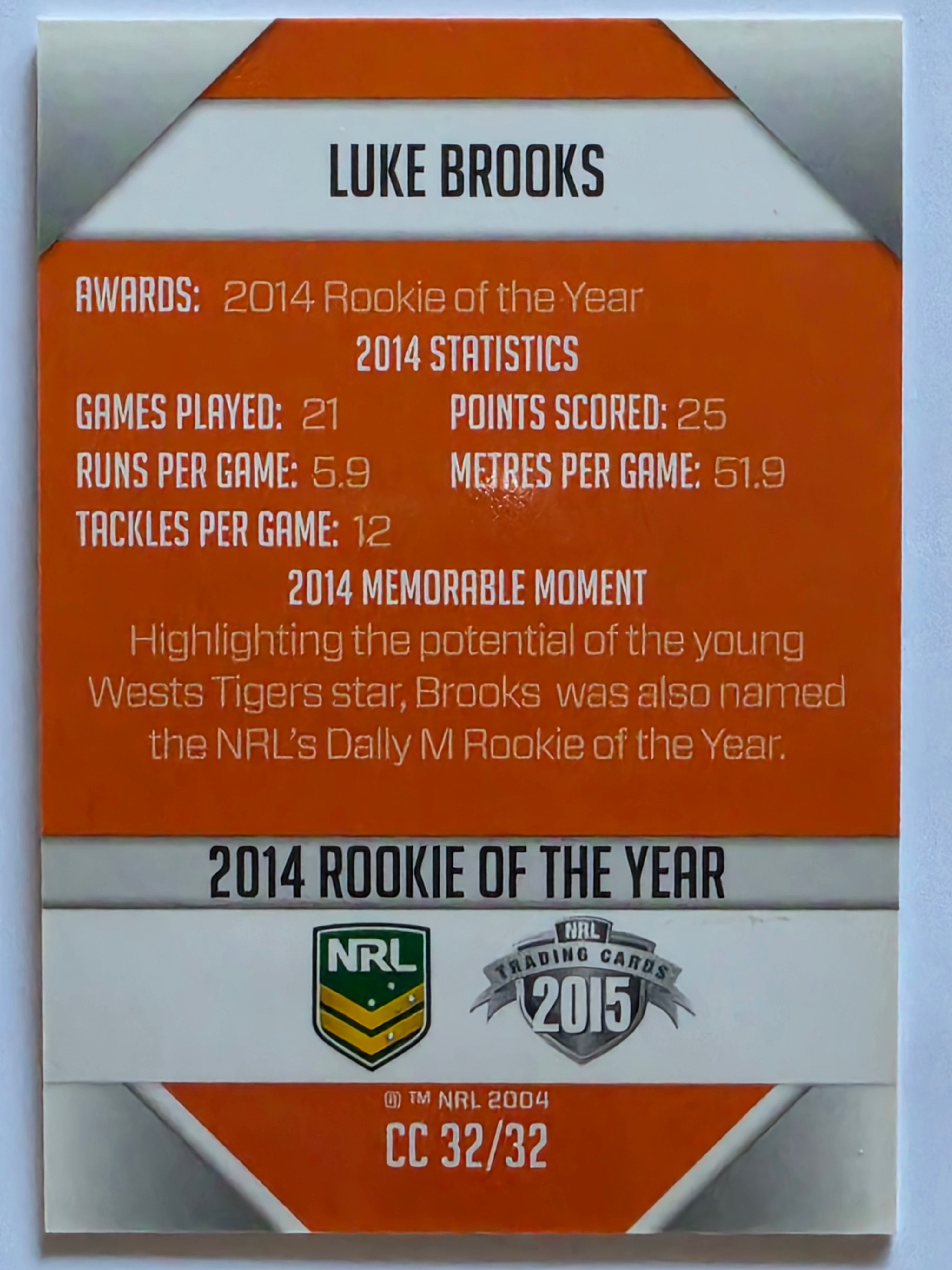NRL 2015 Elite | Club Champions #CC32 Luke Brooks Wests Tigers