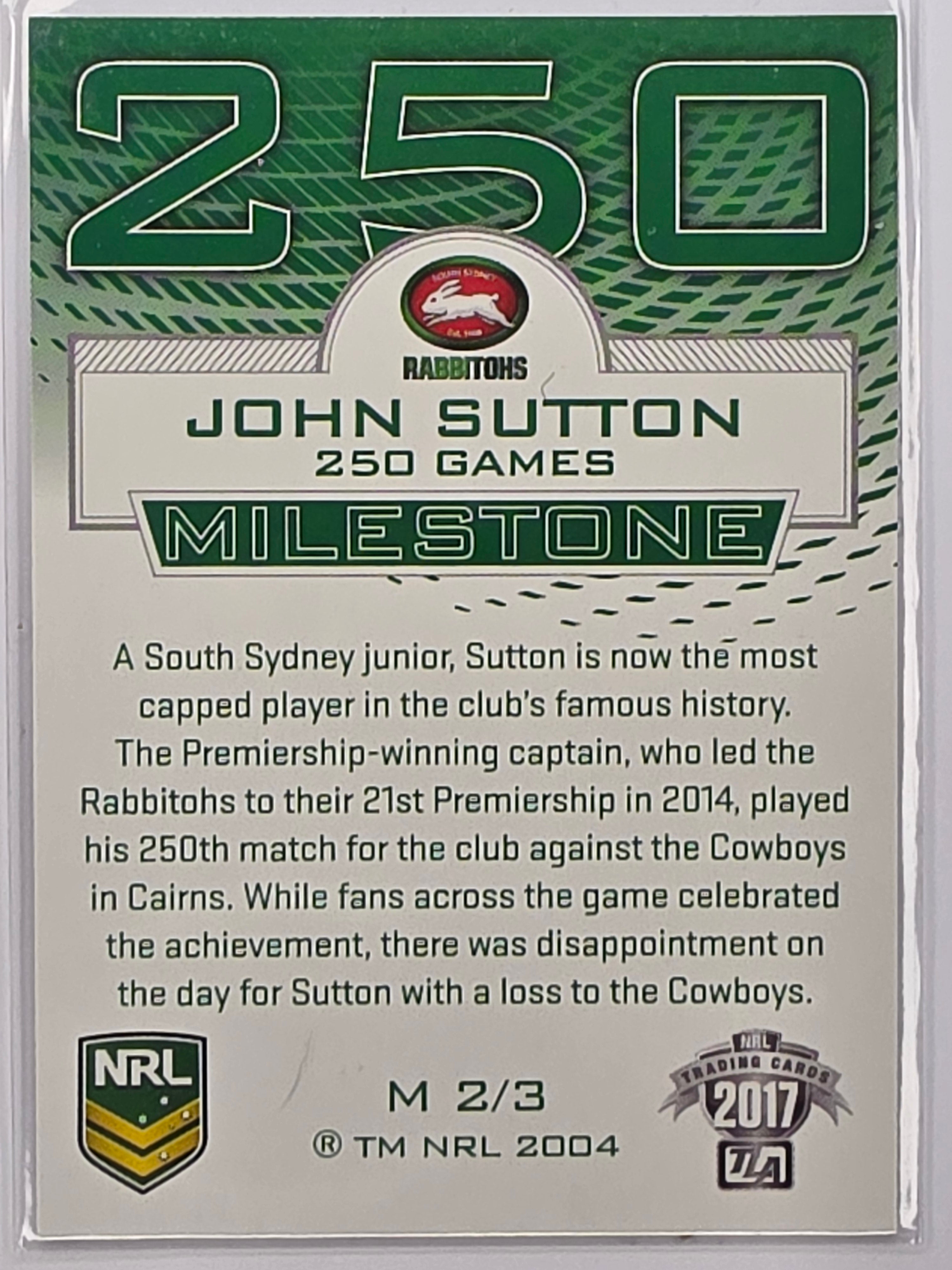 NRL 2017 Traders | Milestones | #M2 | John Sutton | South Sydney Rabbitohs