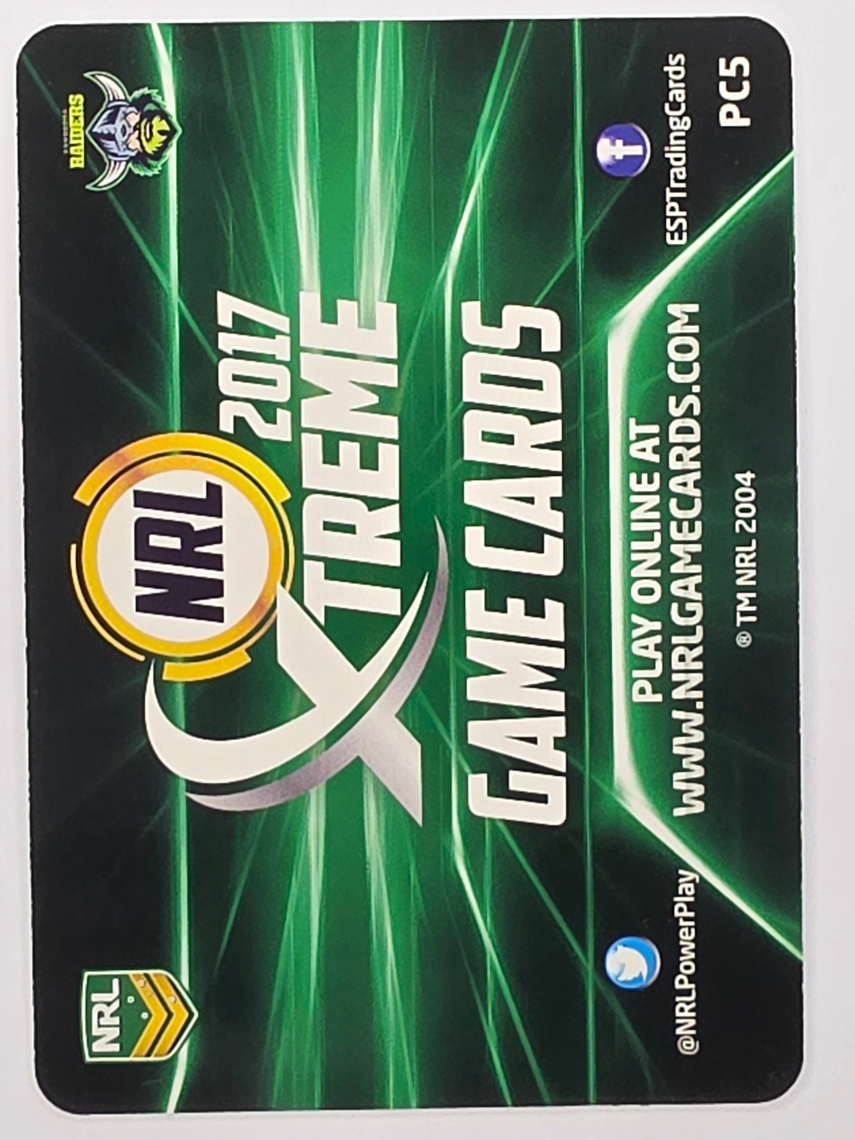 NRL 2017 Extreme | Power Cards #PC5 | Jarrod Croker | Canberra Raiders
