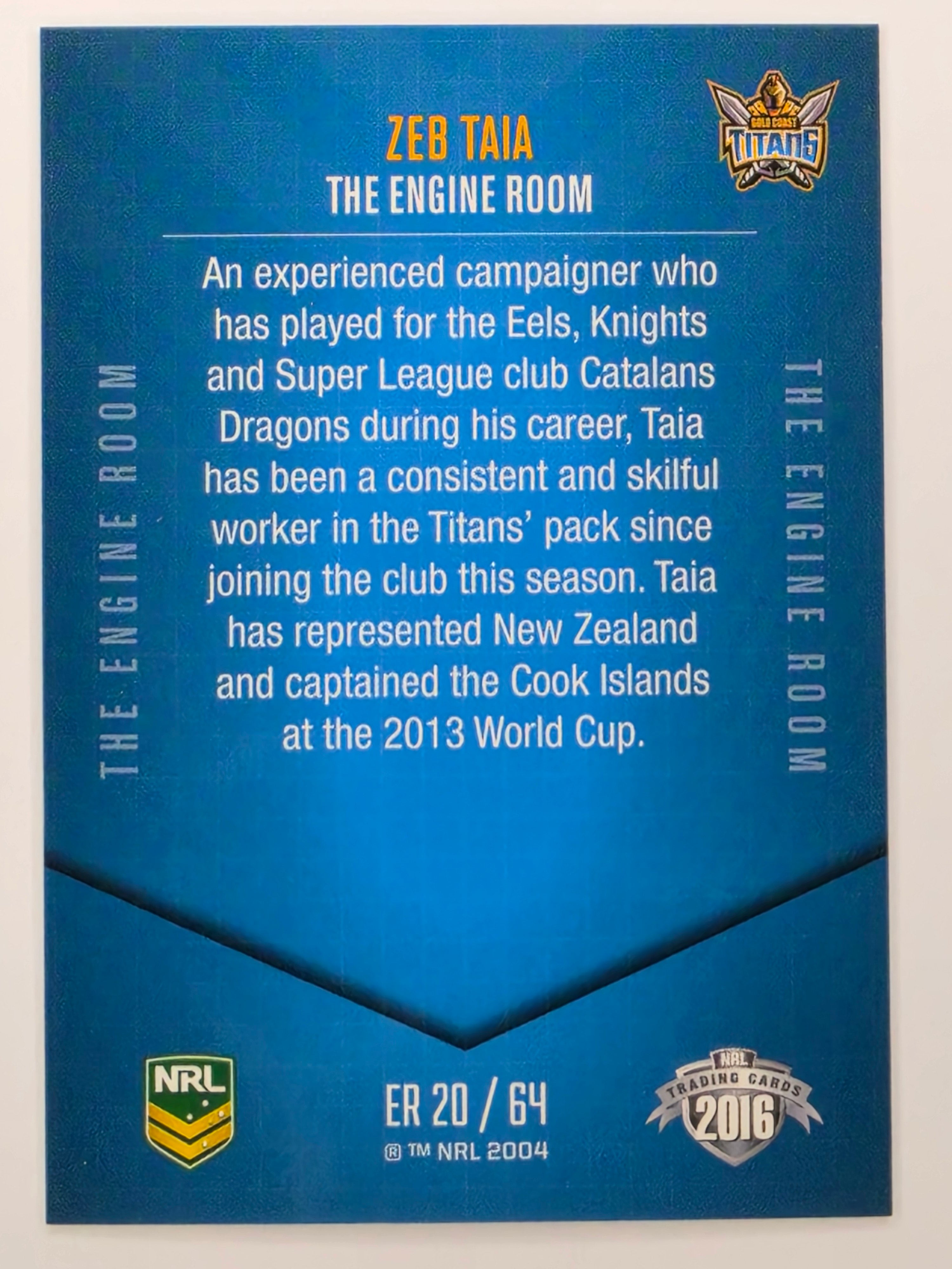 NRL 2016 Elite | Engine Room | #ER20 Zeb Taia Gold Coast Titans