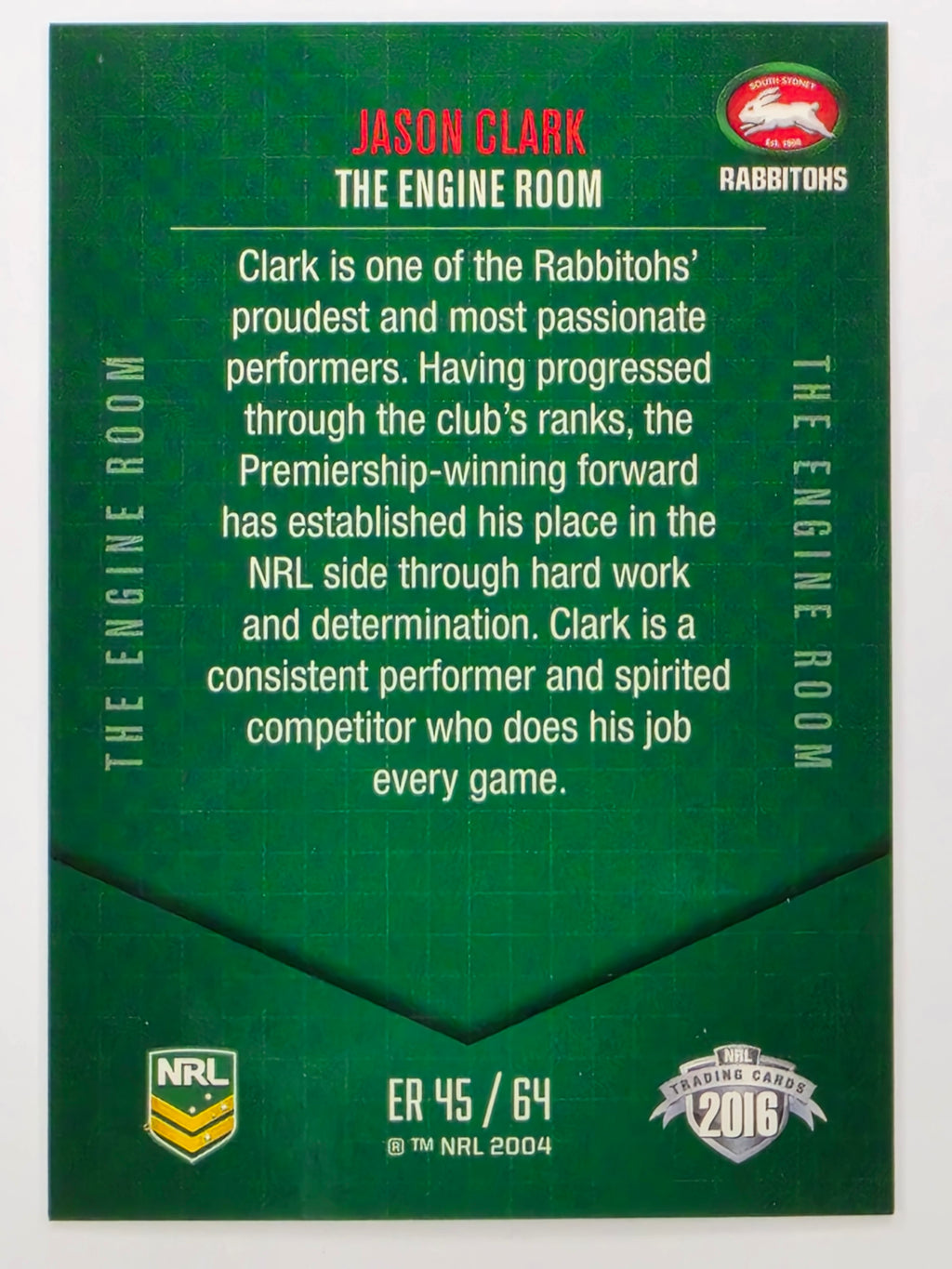 NRL 2016 Elite | Engine Room | #ER45 Jason Clark South Sydney Rabbitohs