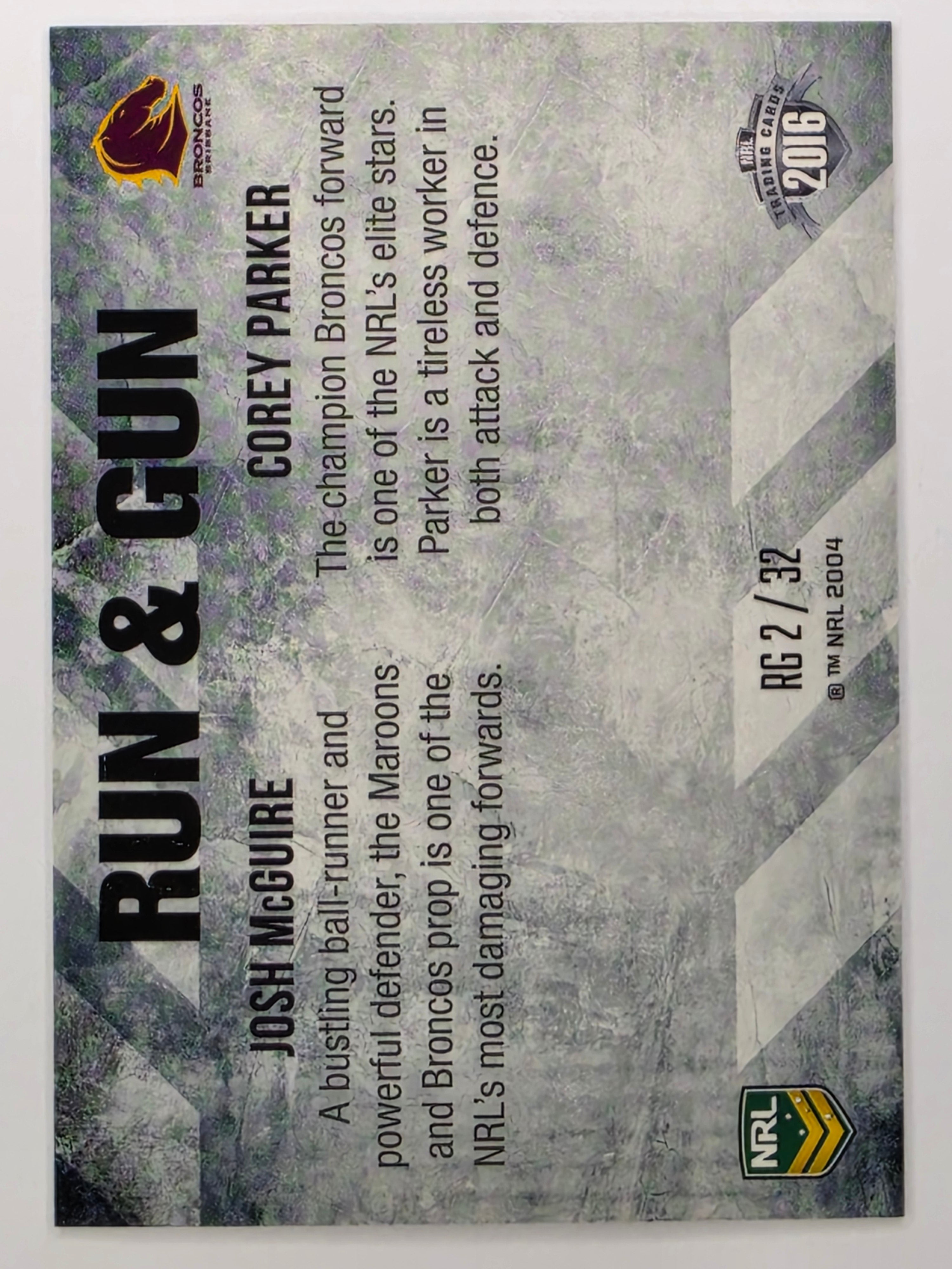 NRL 2016 Elite | Run & Gun #RG2 McGuire / Parker | Brisbane Broncos