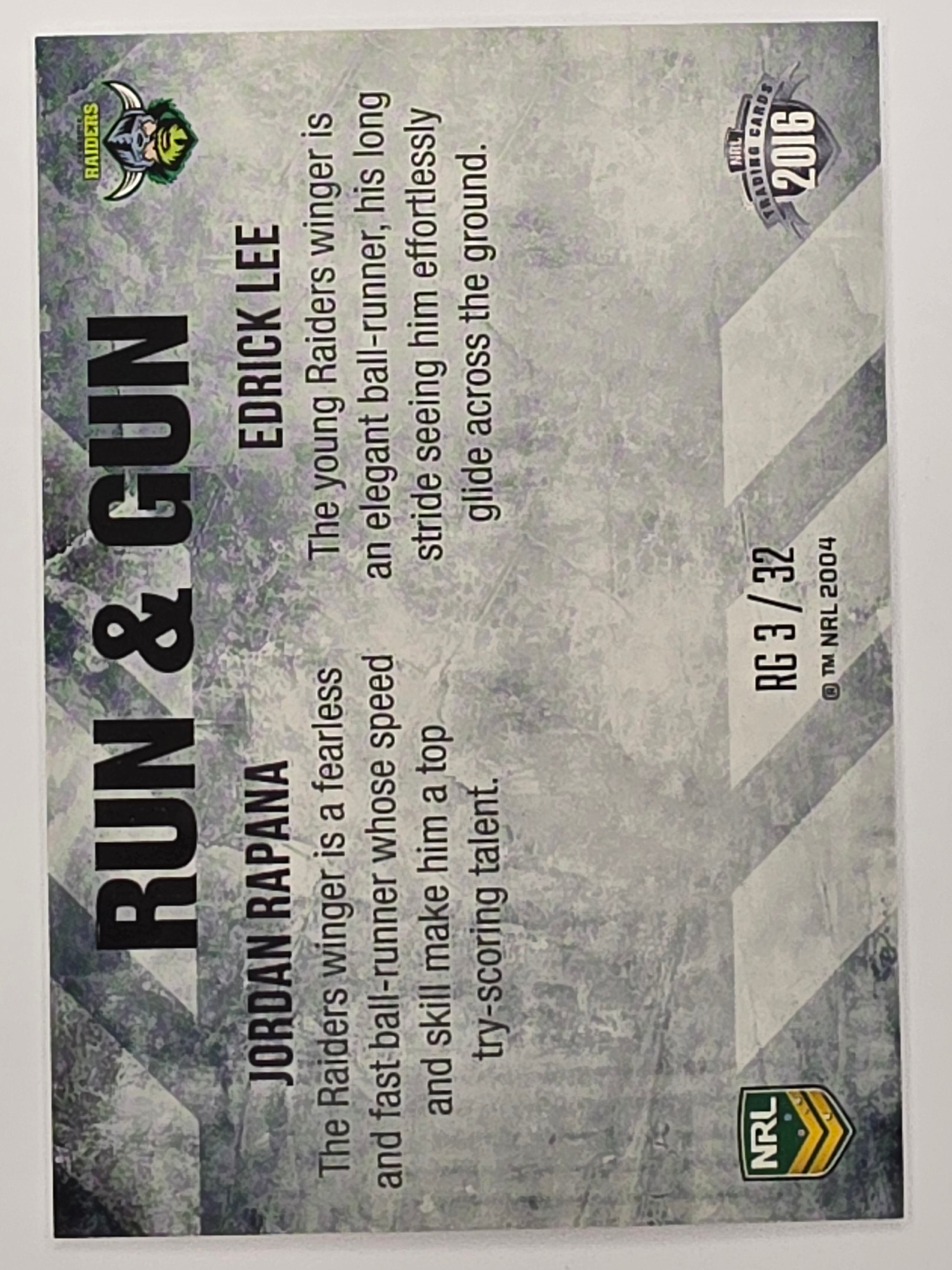NRL 2016 Elite | Run & Gun #RG3 Rapana / Lee | Canberra Raiders