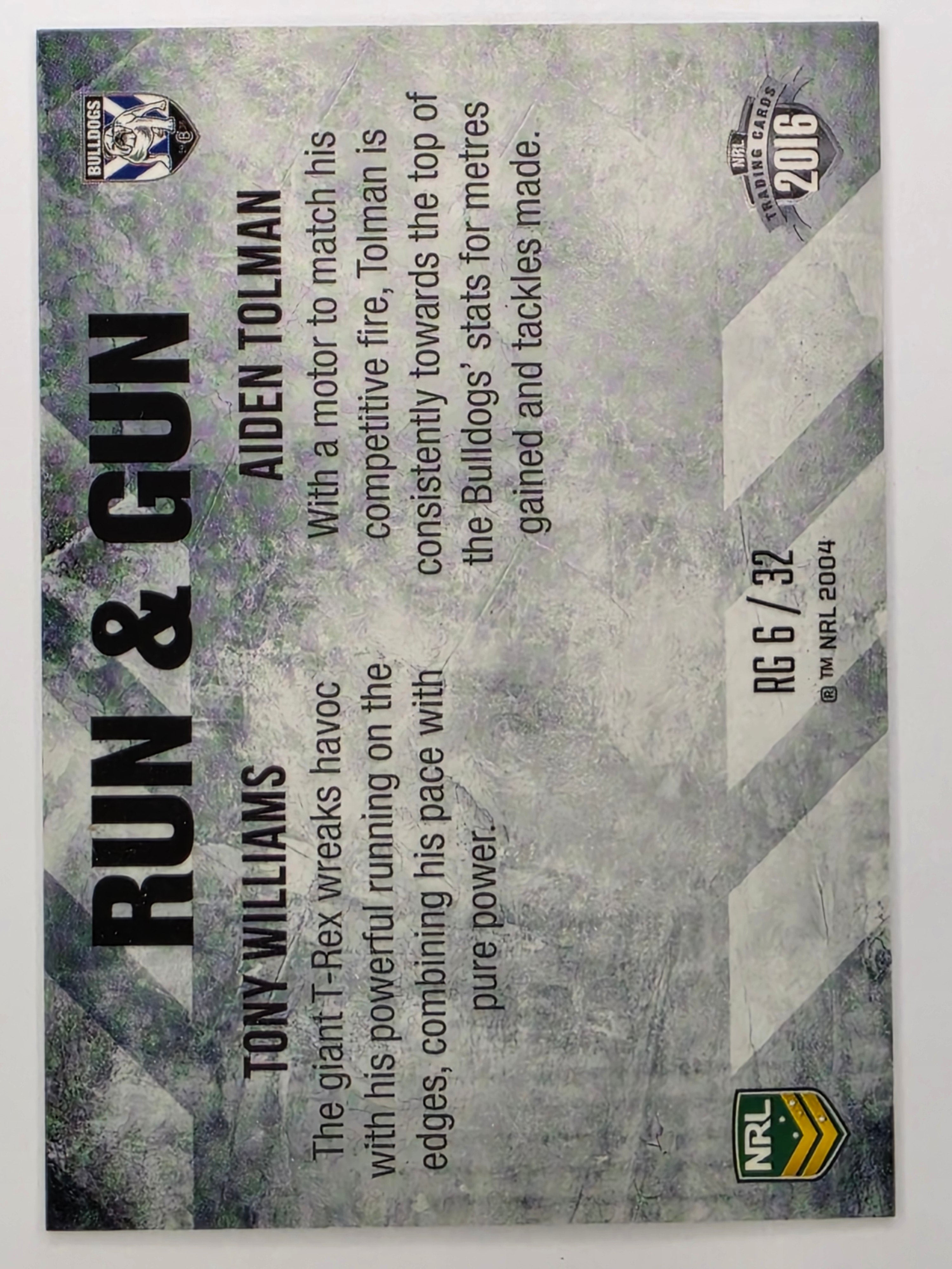 NRL 2016 Elite | Run & Gun #RG6 Williams / Tolman | Canterbury Bankstown Bulldogs