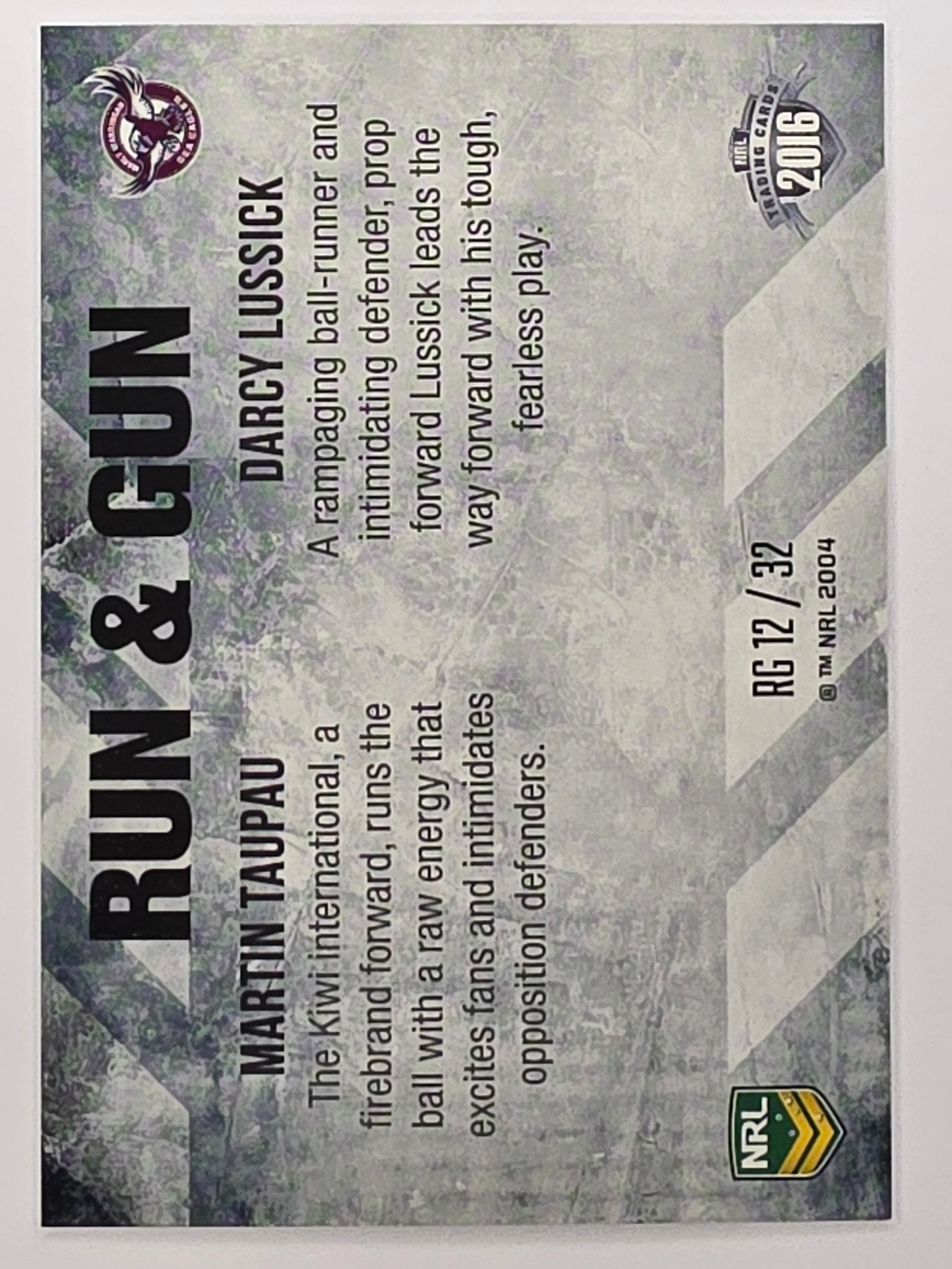 NRL 2016 Elite | Run & Gun #RG12 Taupau / Lussick | Manly Warringah Sea Eagles