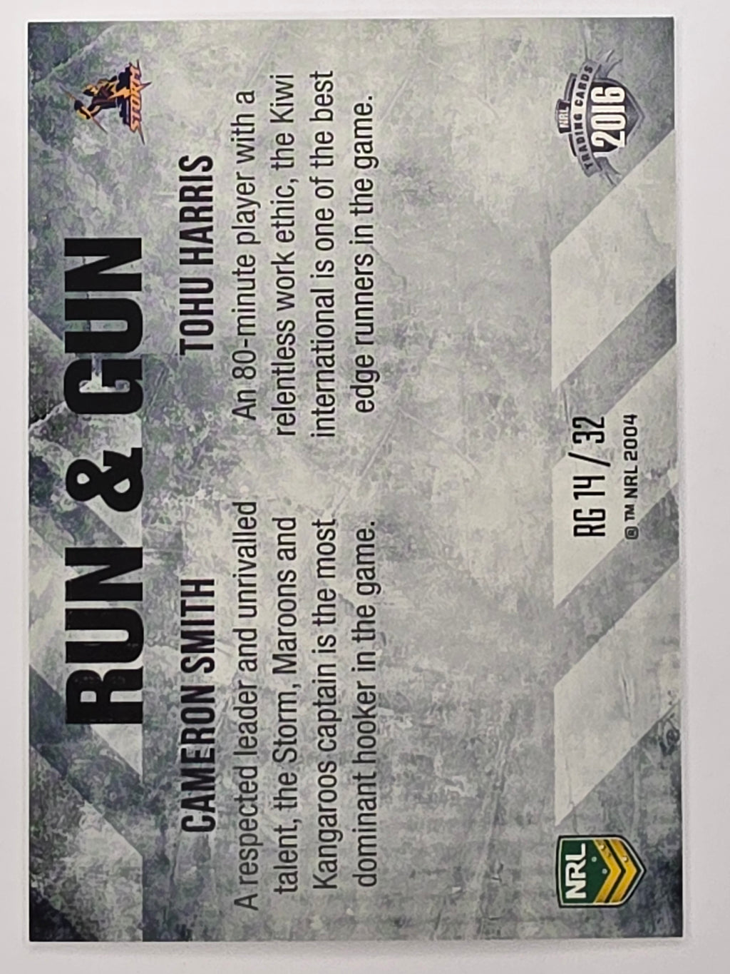 NRL 2016 Elite | Run & Gun #RG14 Smith / Harris | Melbourne Storm