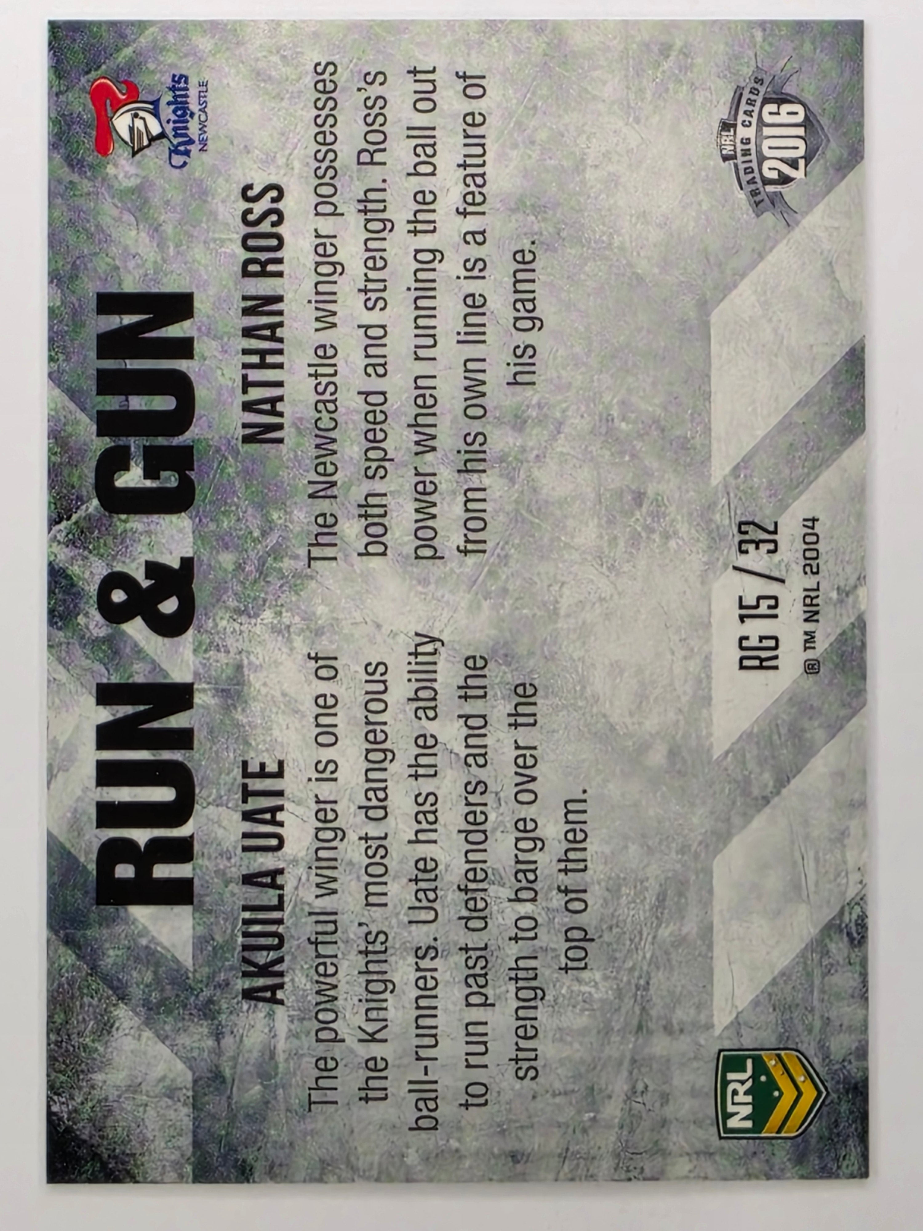 NRL 2016 Elite | Run & Gun #RG15 Uate / Ross | Newcastle Knights