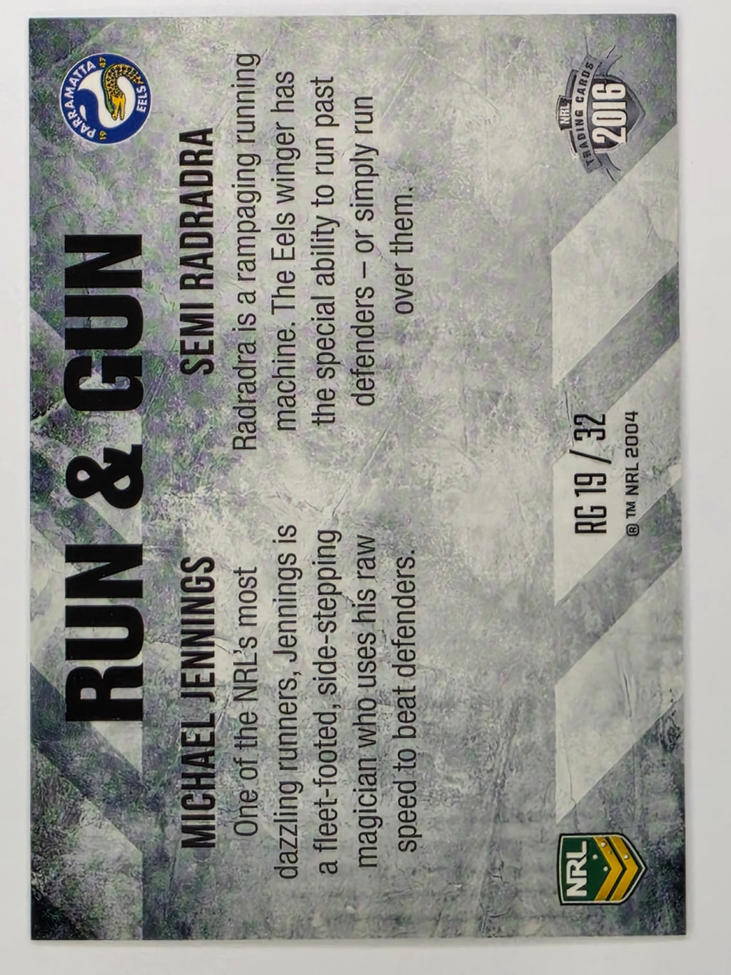 NRL 2016 Elite | Run & Gun #RG19 Jennings / Radradra | Parramatta Eels