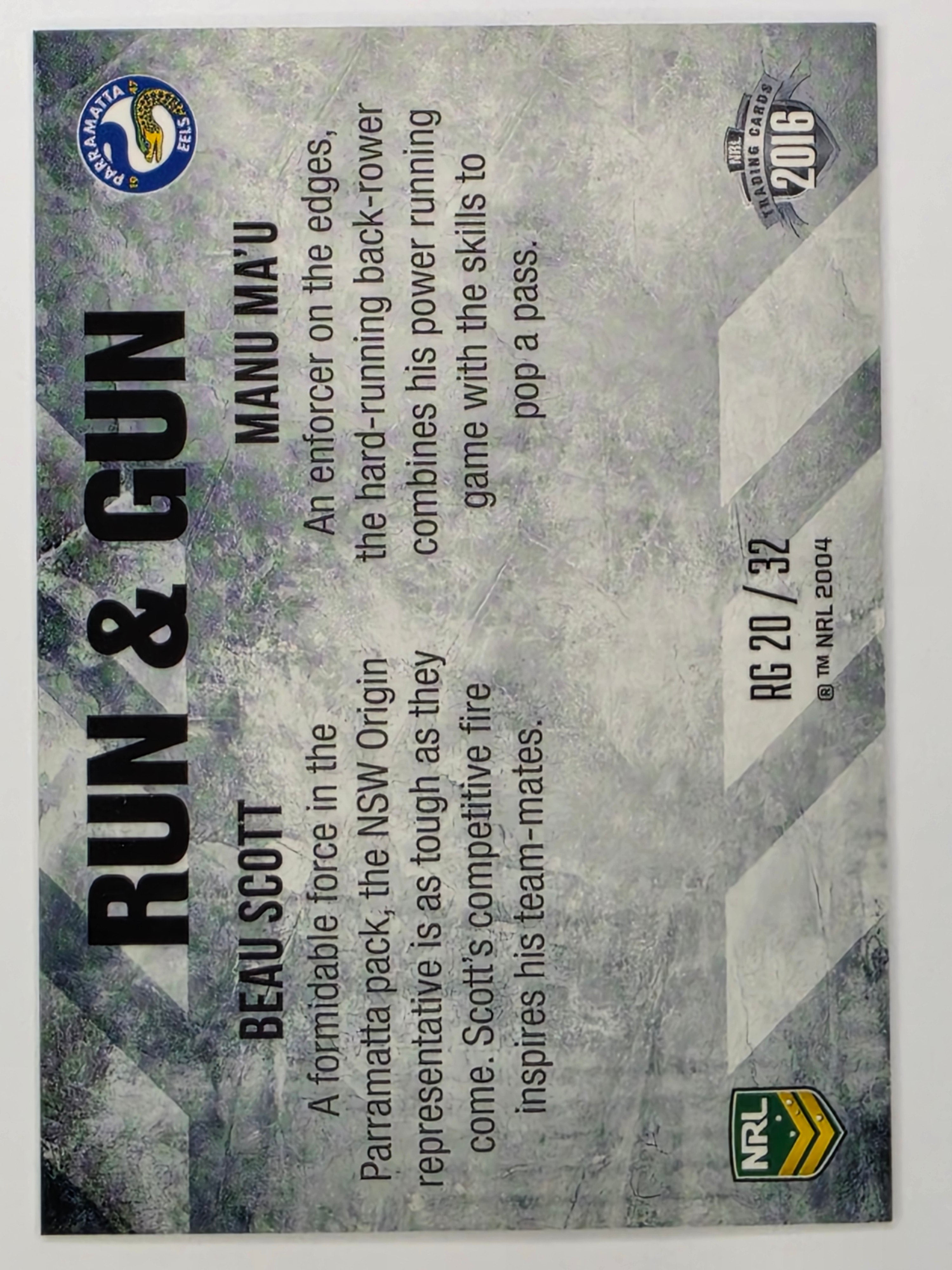NRL 2016 Elite | Run & Gun #RG20 Scott / Ma'u | Parramatta Eels