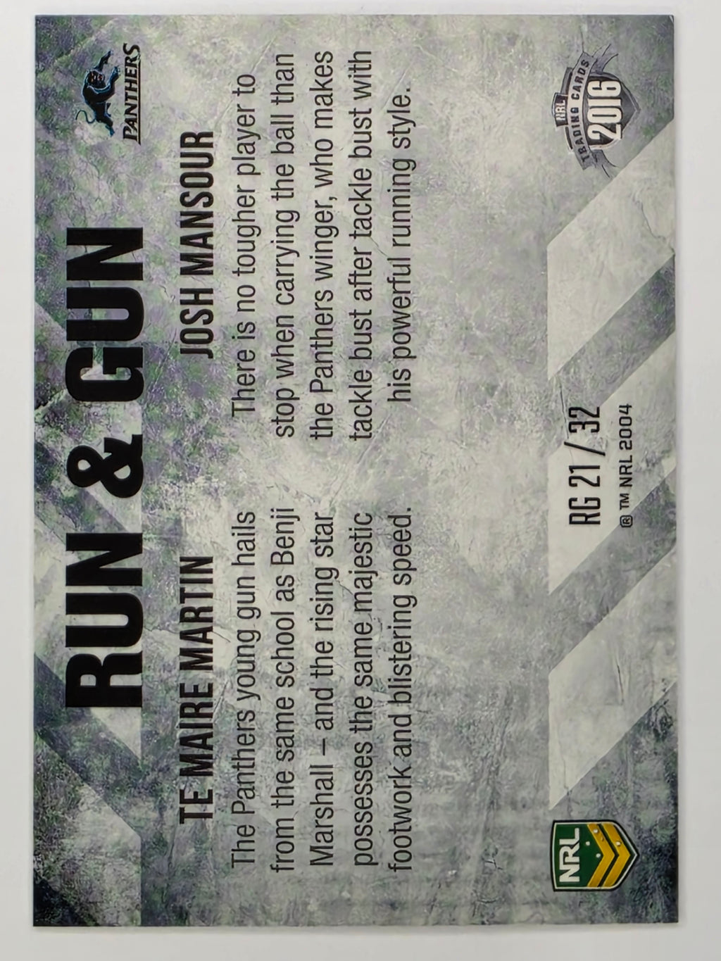 NRL 2016 Elite | Run & Gun #RG21 Martin / Mansour | Penrith Panthers