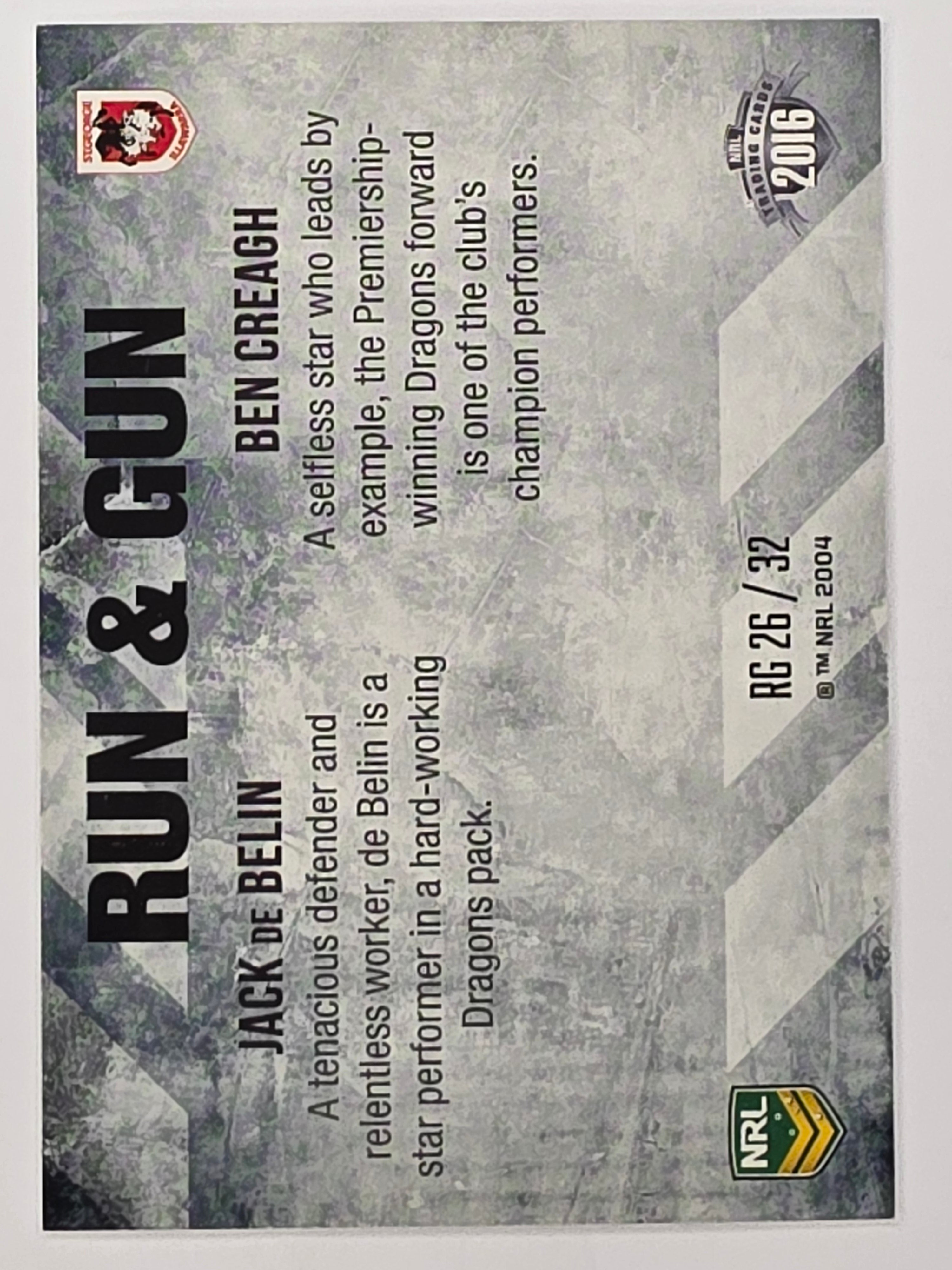 NRL 2016 Elite | Run & Gun #RG26 de Belin / Creagh | St. George Illawarra Dragons