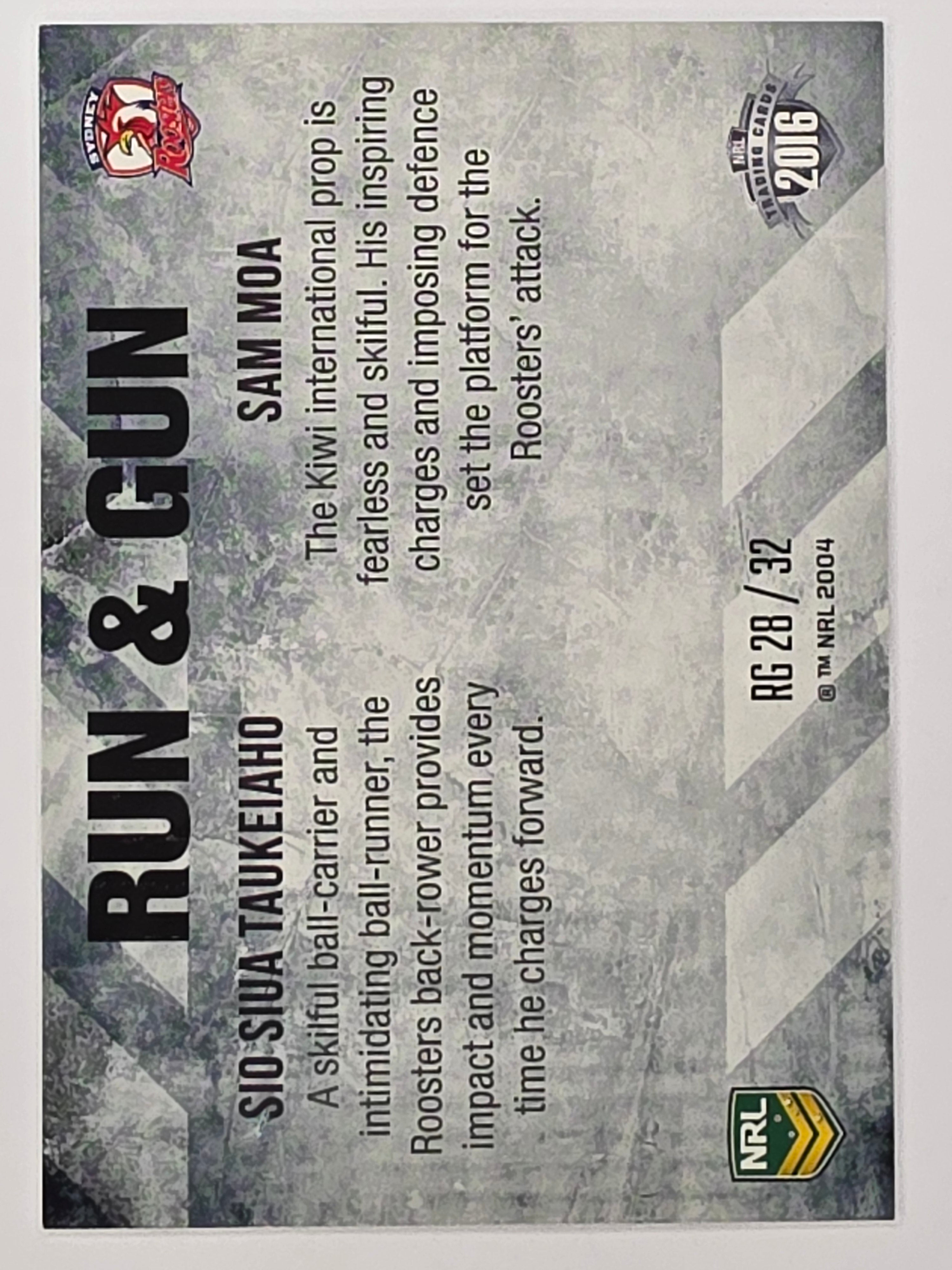 NRL 2016 Elite | Run & Gun #RG28 Taukeiaho / Moa | Sydney Roosters