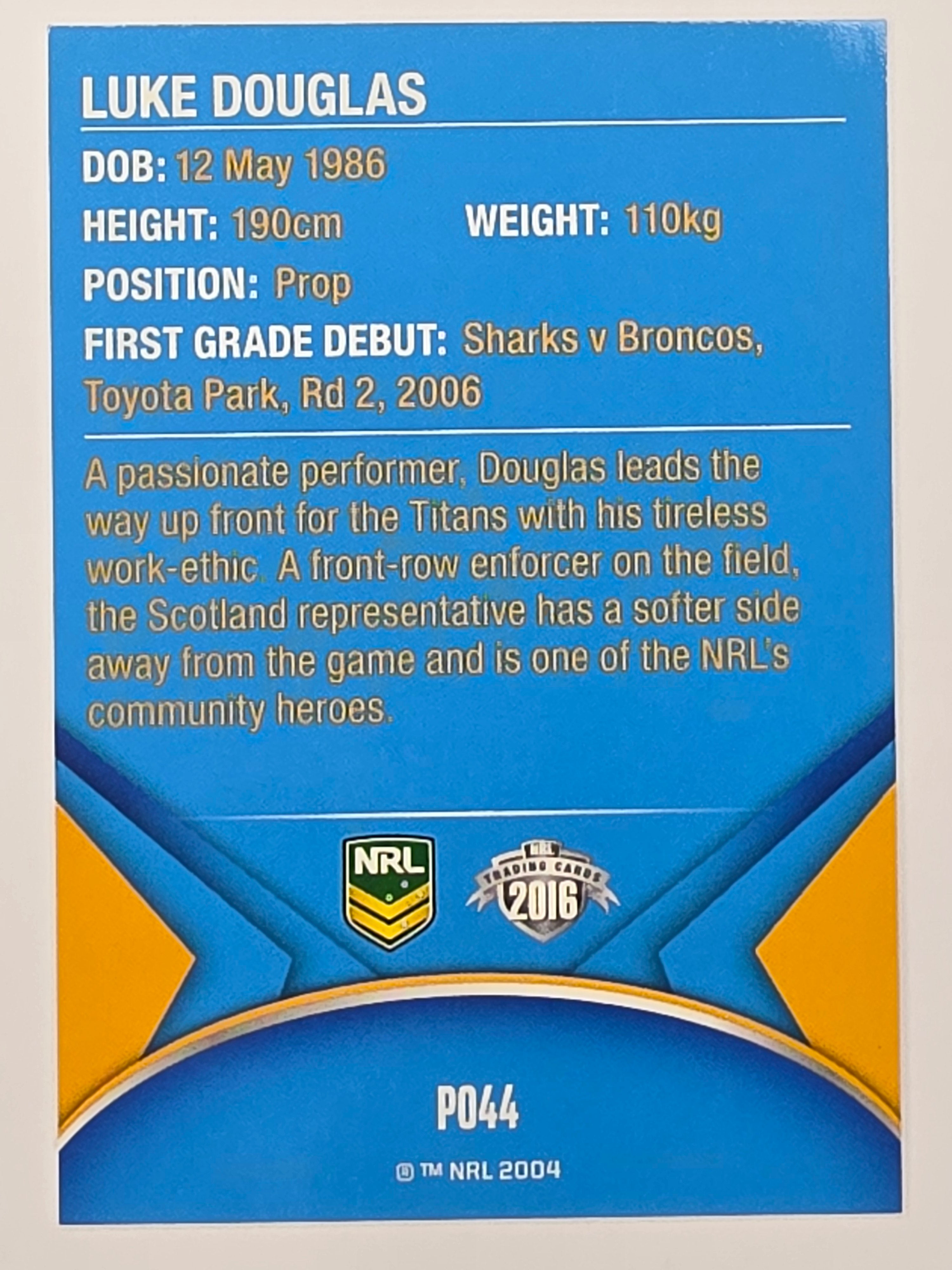 NRL 2016 Traders | Silver Parallel #P044 Luke Douglas Gold Coast Titans