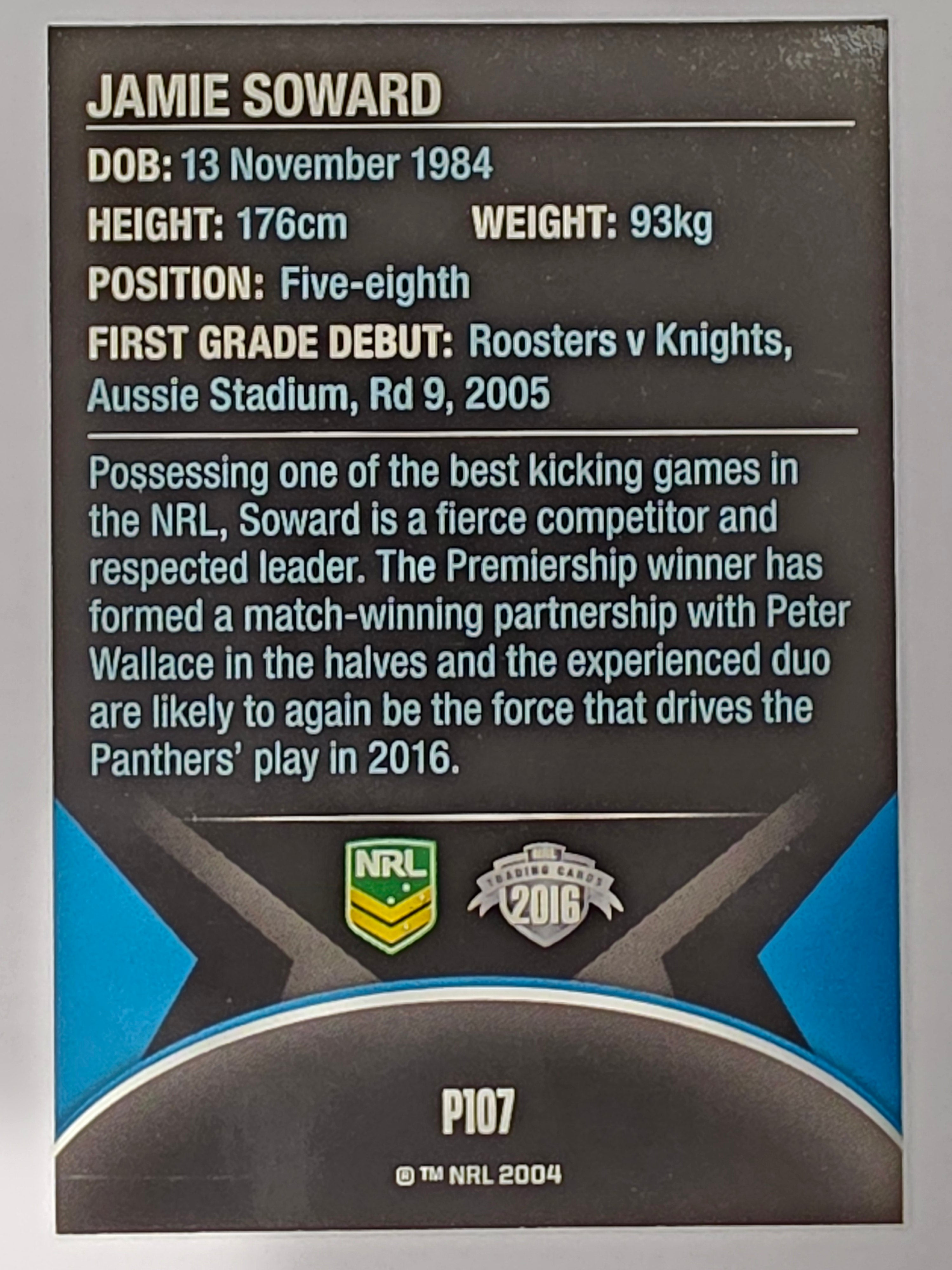 NRL 2016 Traders | Silver Parallel #P107 Jamie Soward Penrith Panthers