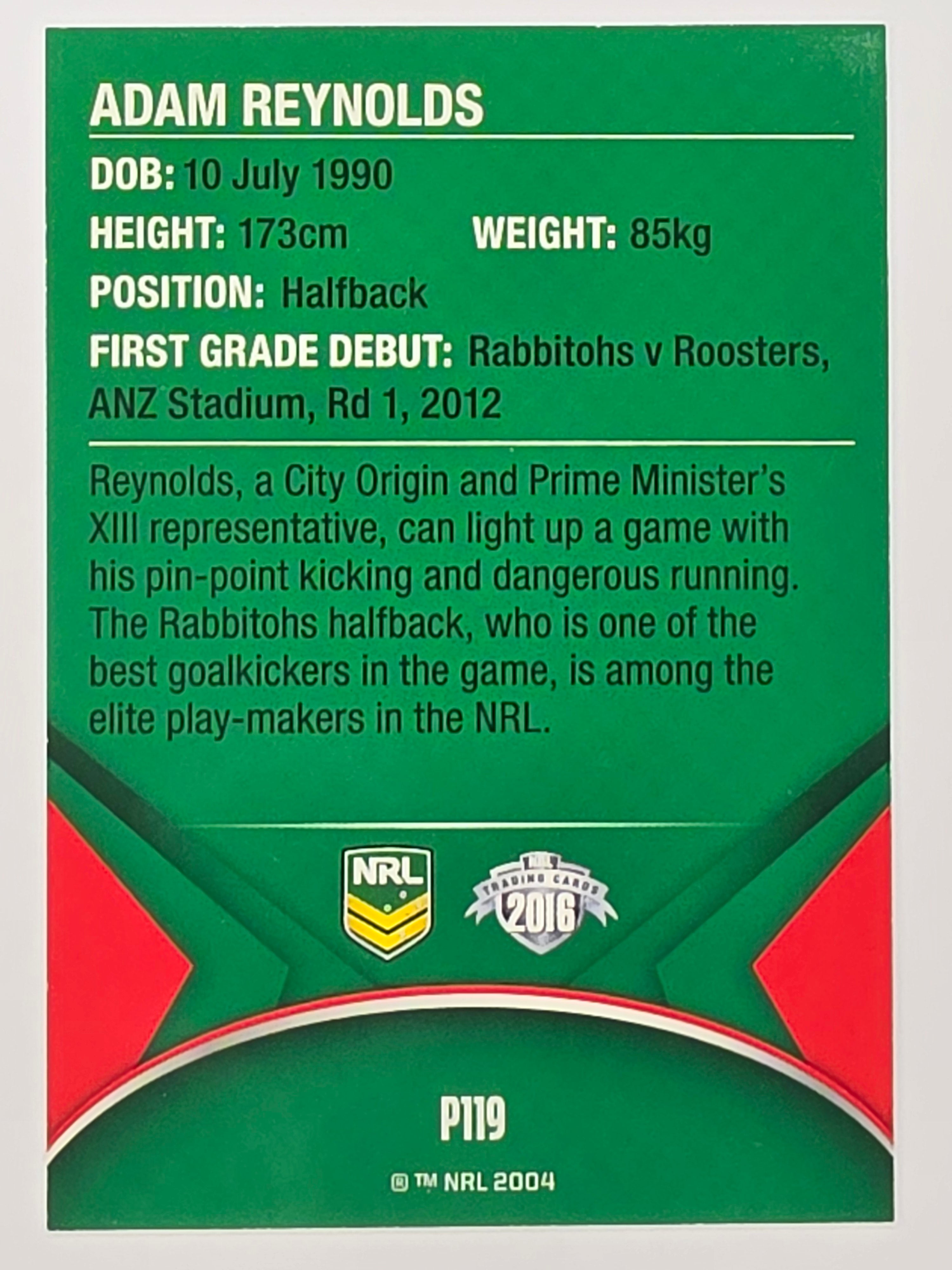 NRL 2016 Traders | Silver Parallel #P119 Adam Reynolds South Sydney Rabbitohs