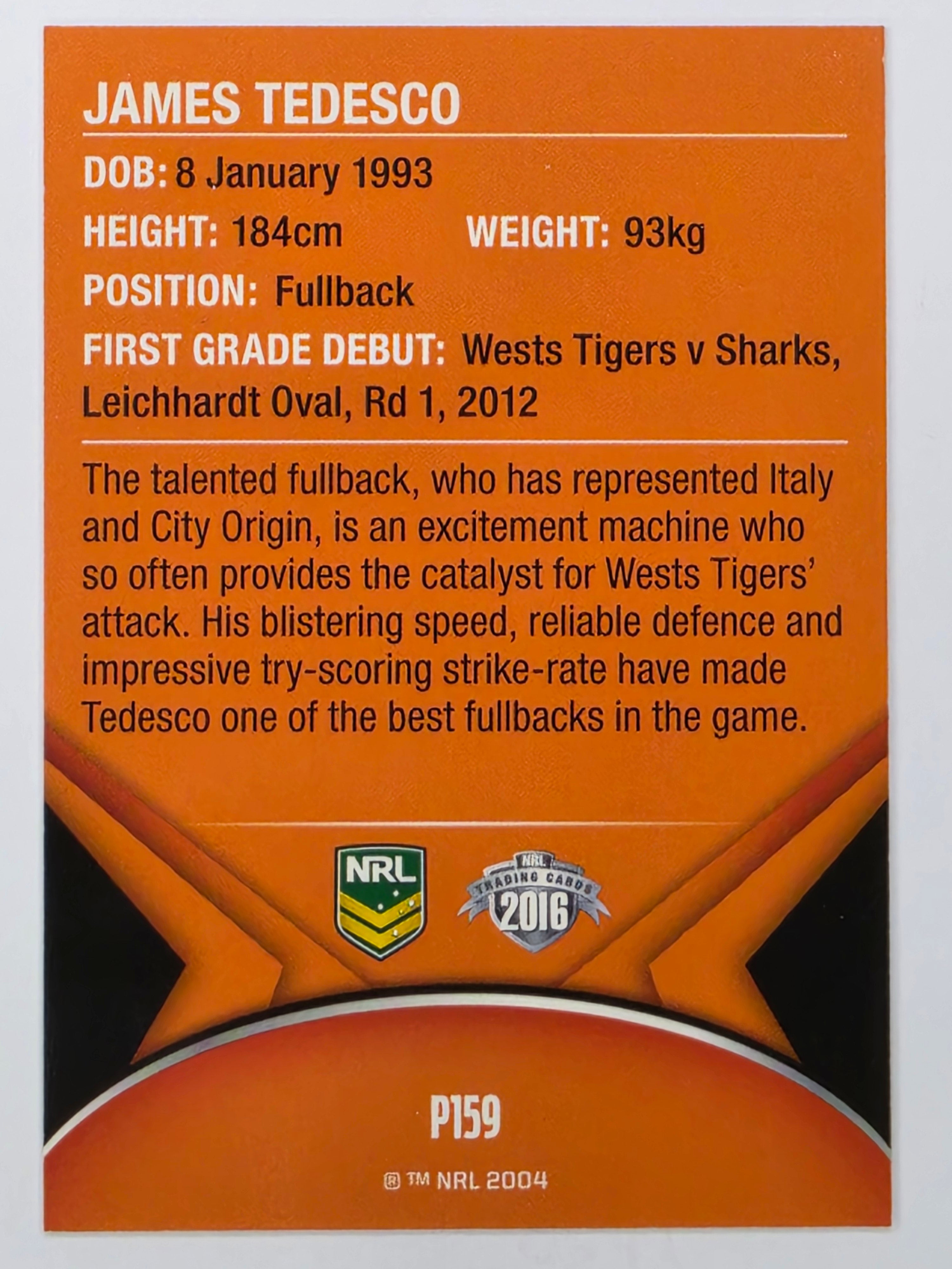NRL 2016 Traders | Silver Parallel #P159 James Tedesco Wests Tigers