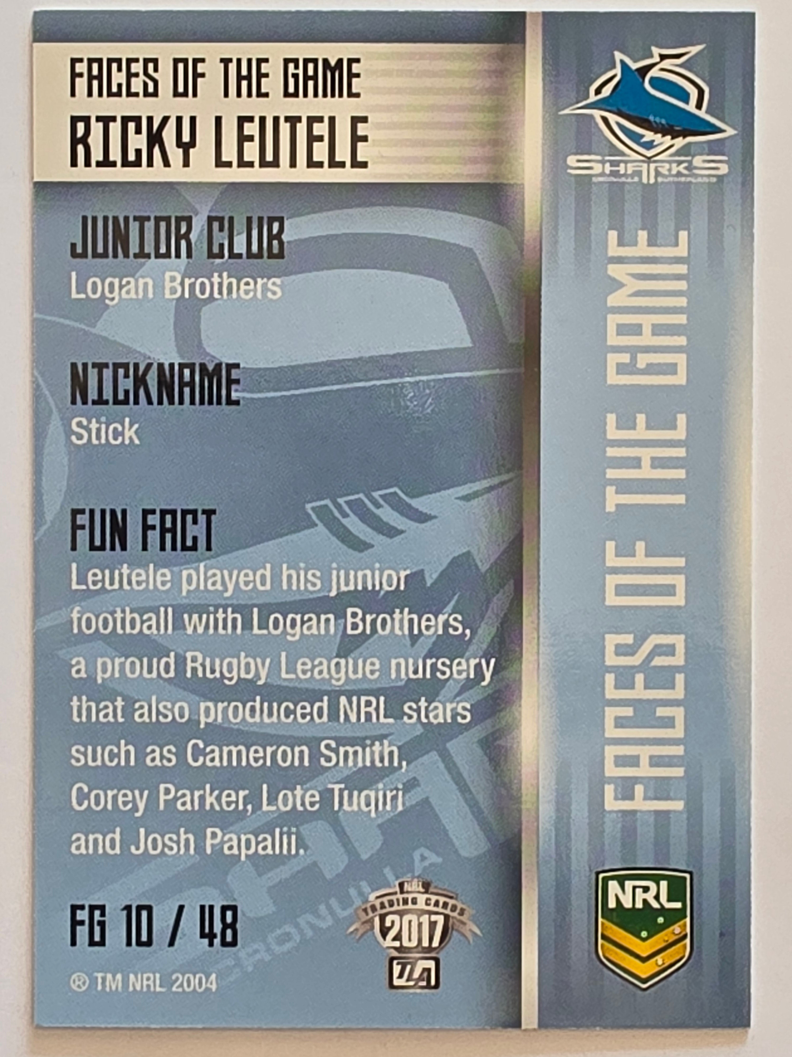 NRL 2017 Traders | Faces of the Game #FG10 | Ricky Leutele | Cronulla-Sutherland Sharks