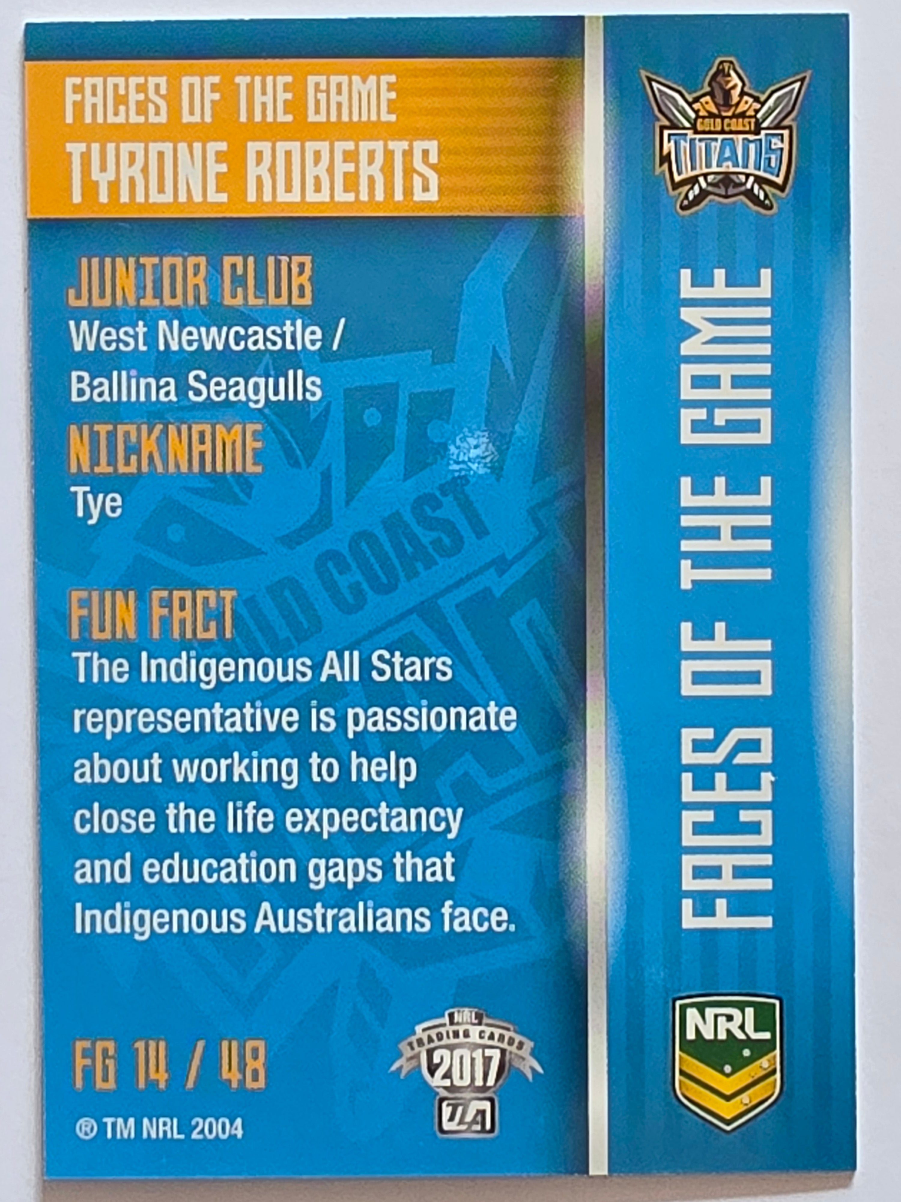 NRL 2017 Traders | Faces of the Game #FG14 | Tyrone Roberts | Gold Coast Titans