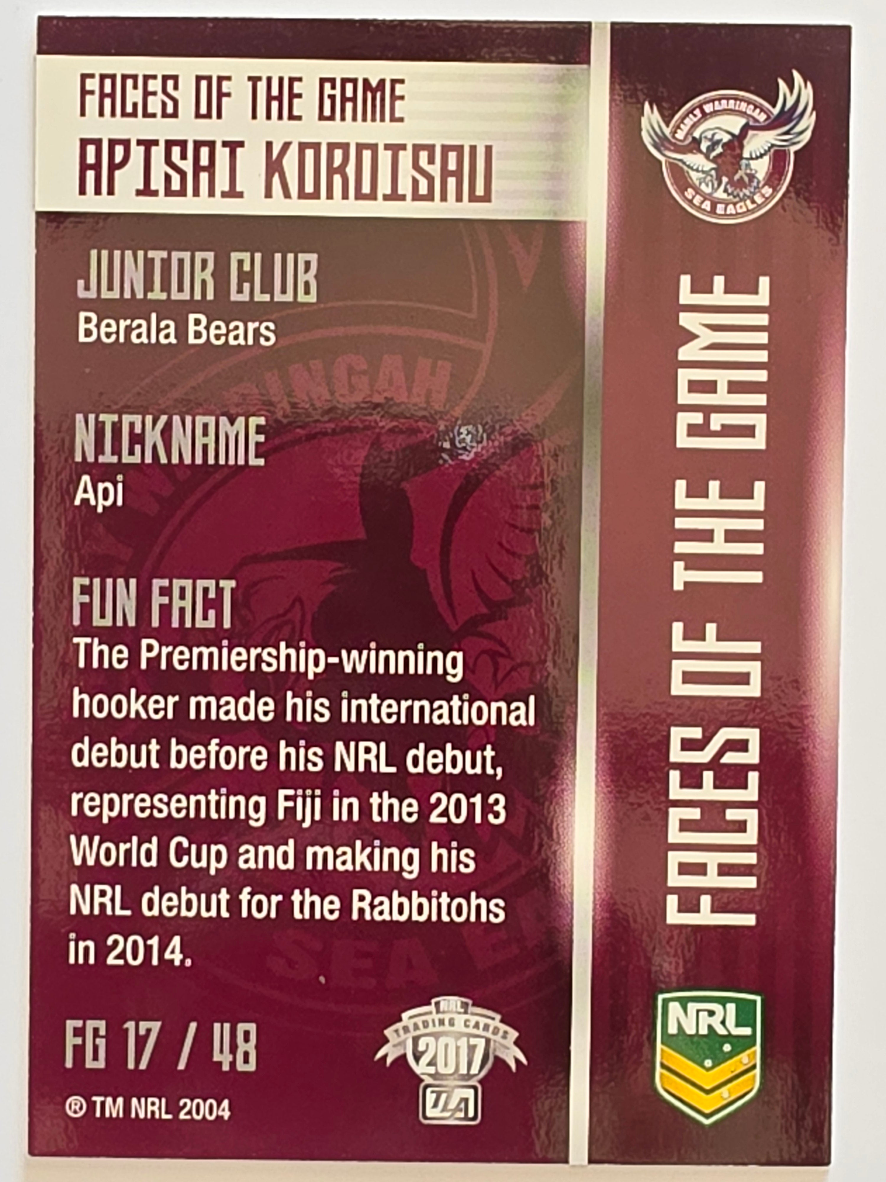 NRL 2017 Traders | Faces of the Game #FG17 | Apisai Koroisau | Manly Warringah Sea Eagles