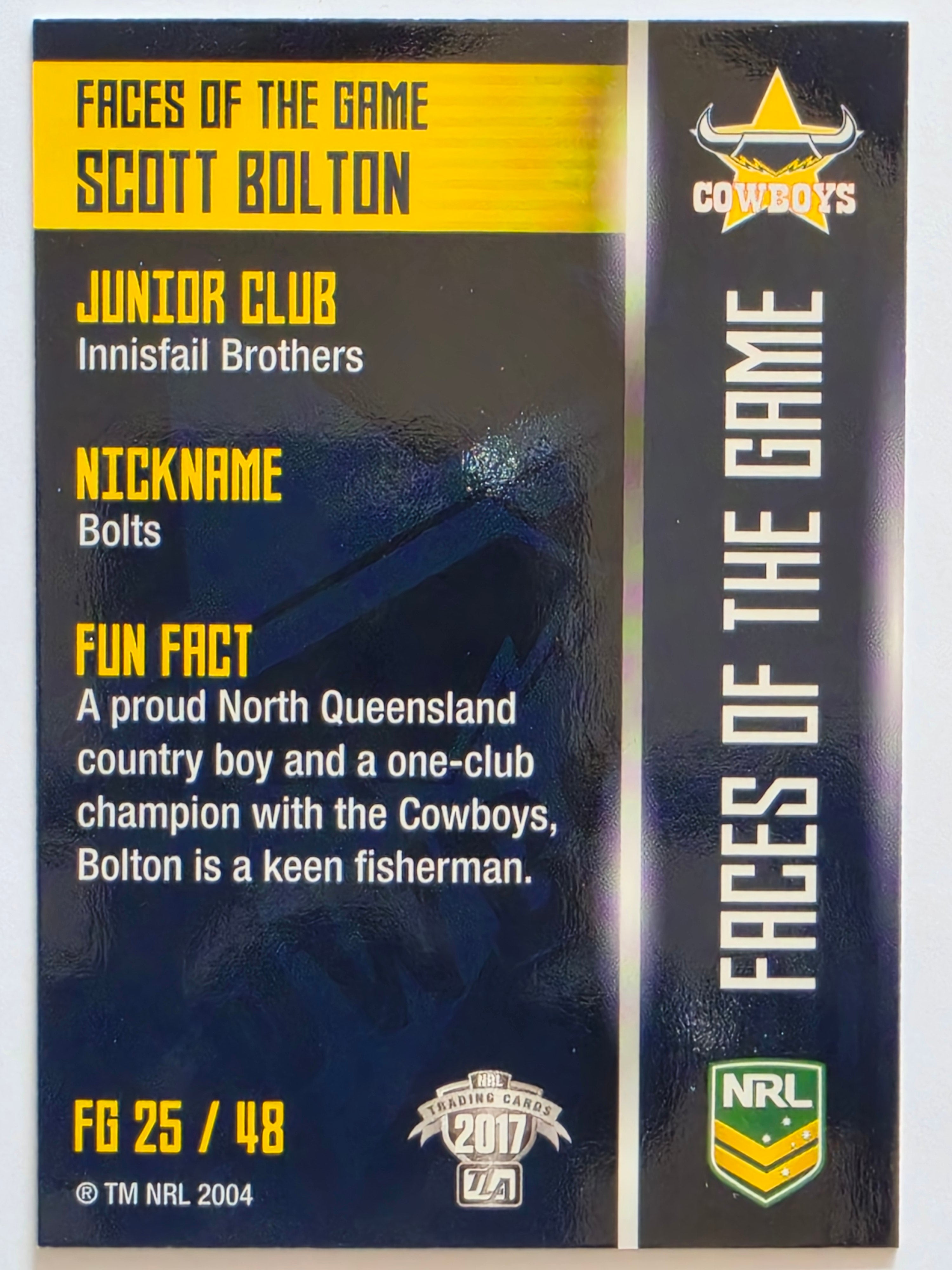 NRL 2017 Traders | Faces of the Game #FG25 | Scott Bolton | North Queensland Cowboys