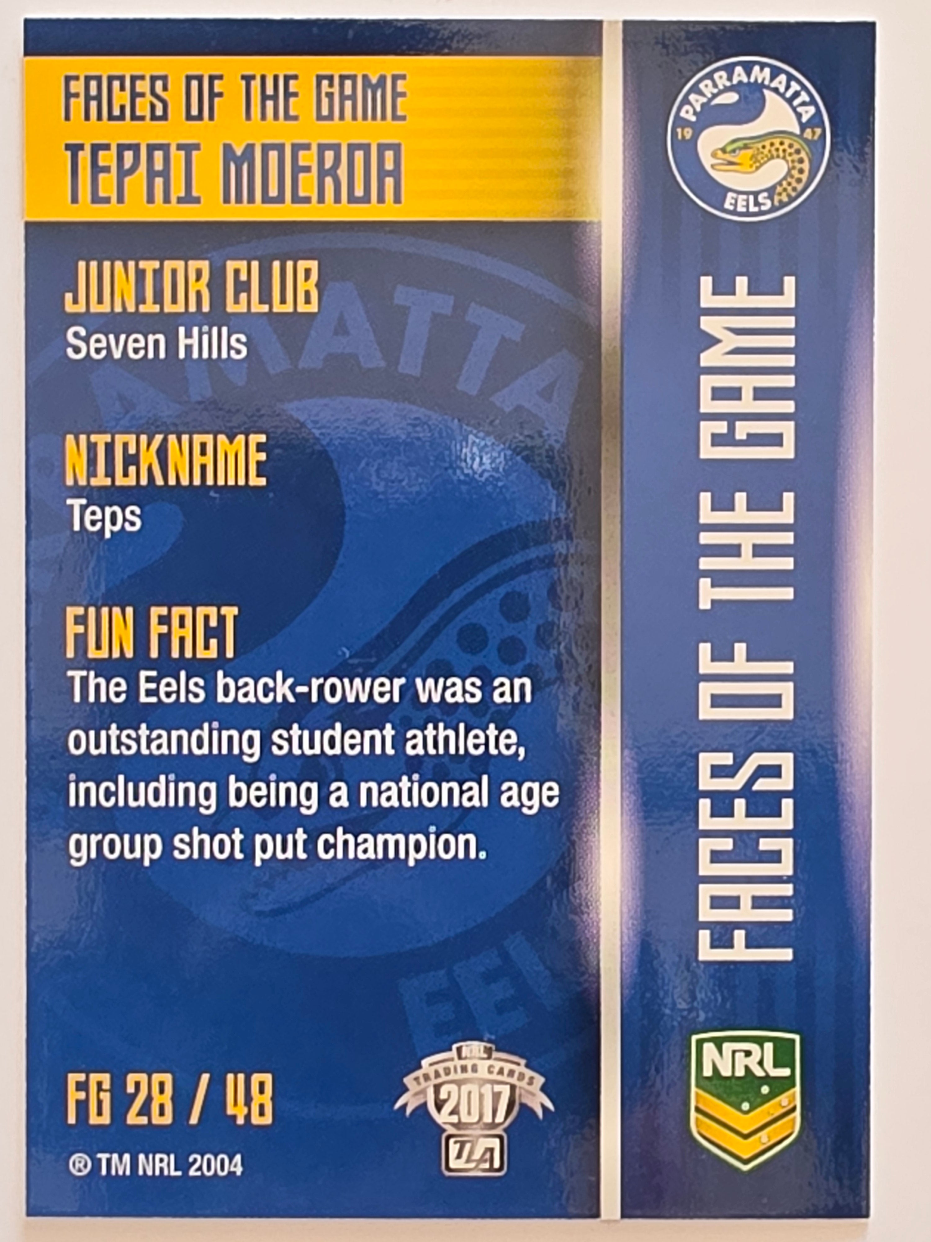 NRL 2017 Traders | Faces of the Game #FG28 | Tepai Moeroa | Parramatta Eels