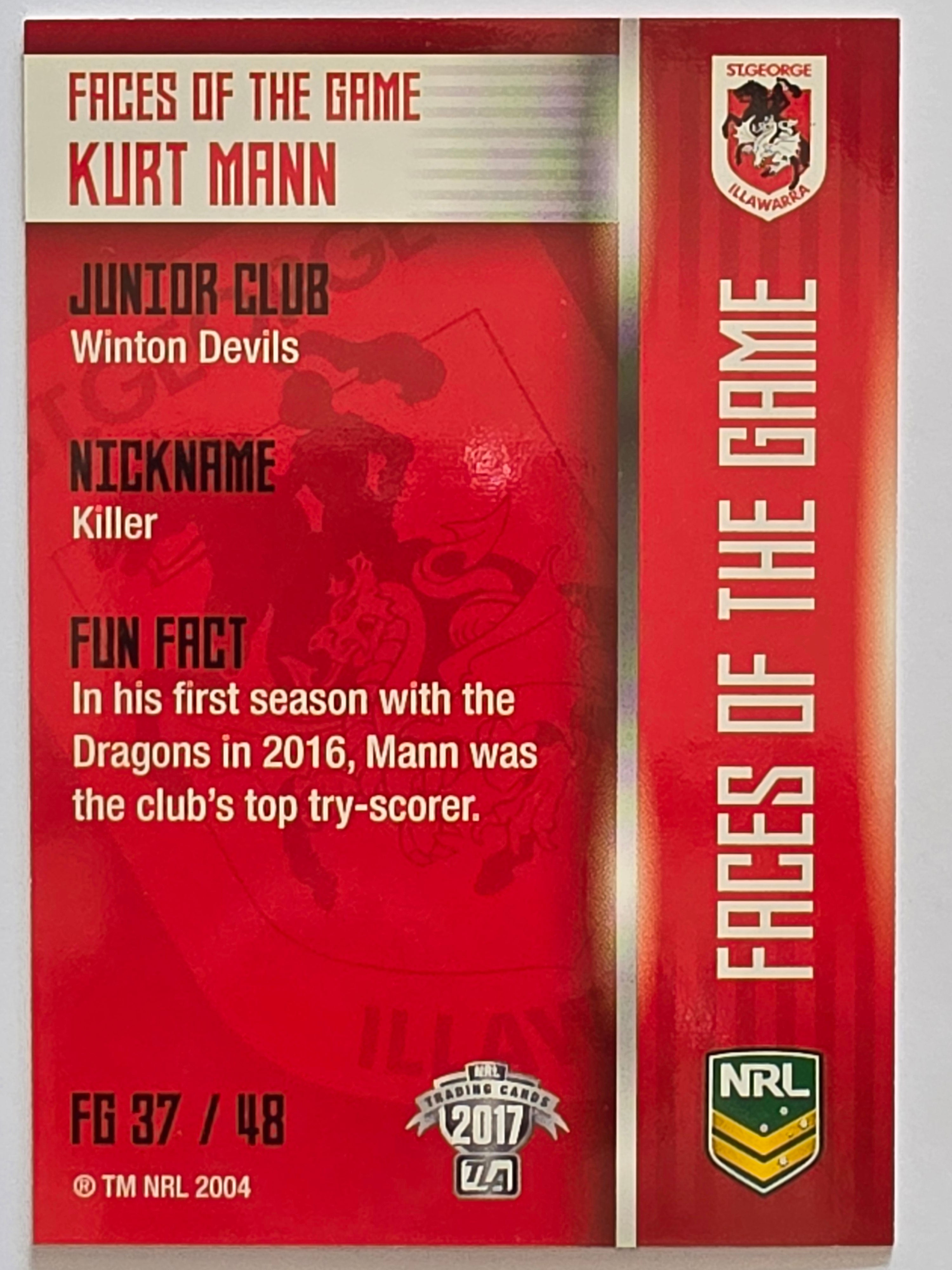NRL 2017 Traders | Faces of the Game #FG37 | Kurt Mann | St. George Illawarra Dragons