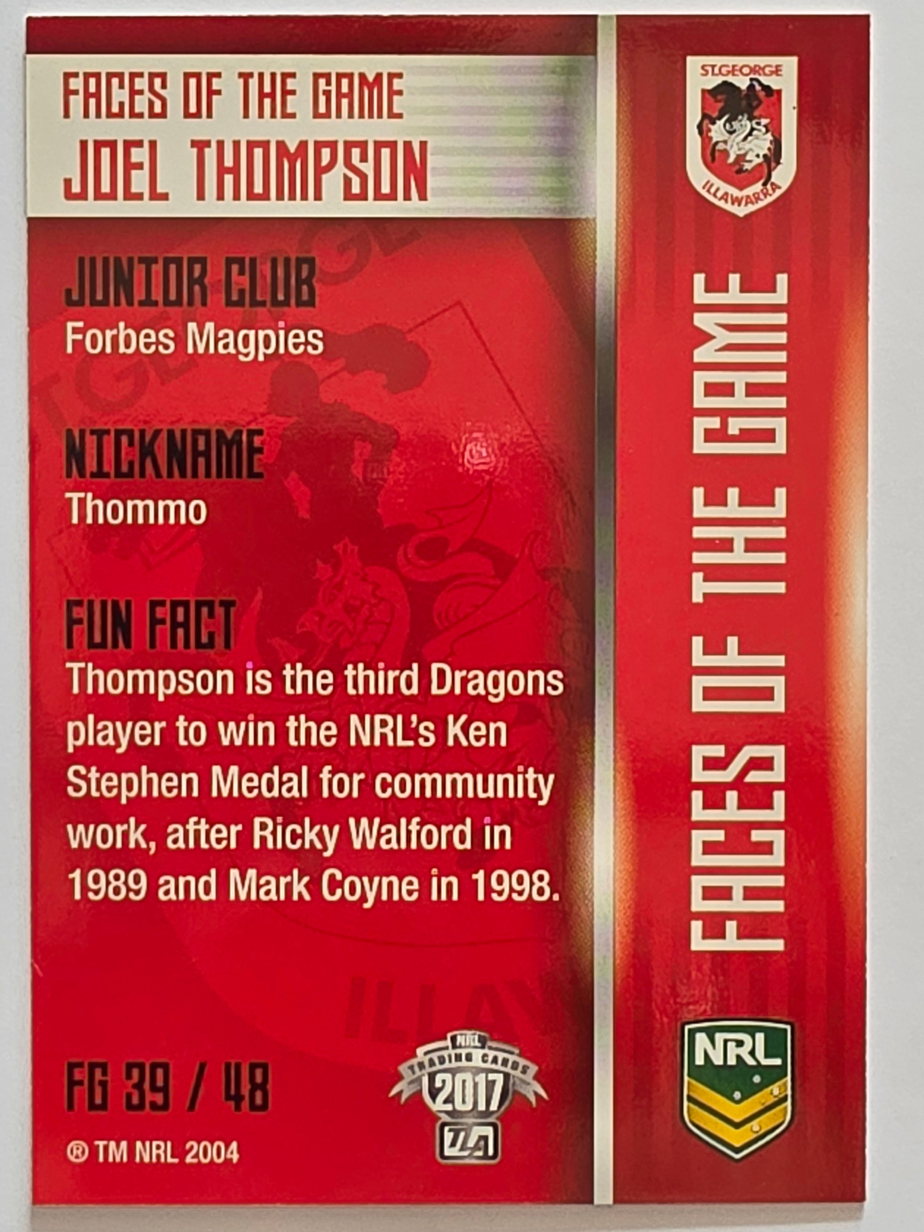 NRL 2017 Traders | Faces of the Game #FG39 | Joel Thompson | St. George Illawarra Dragons