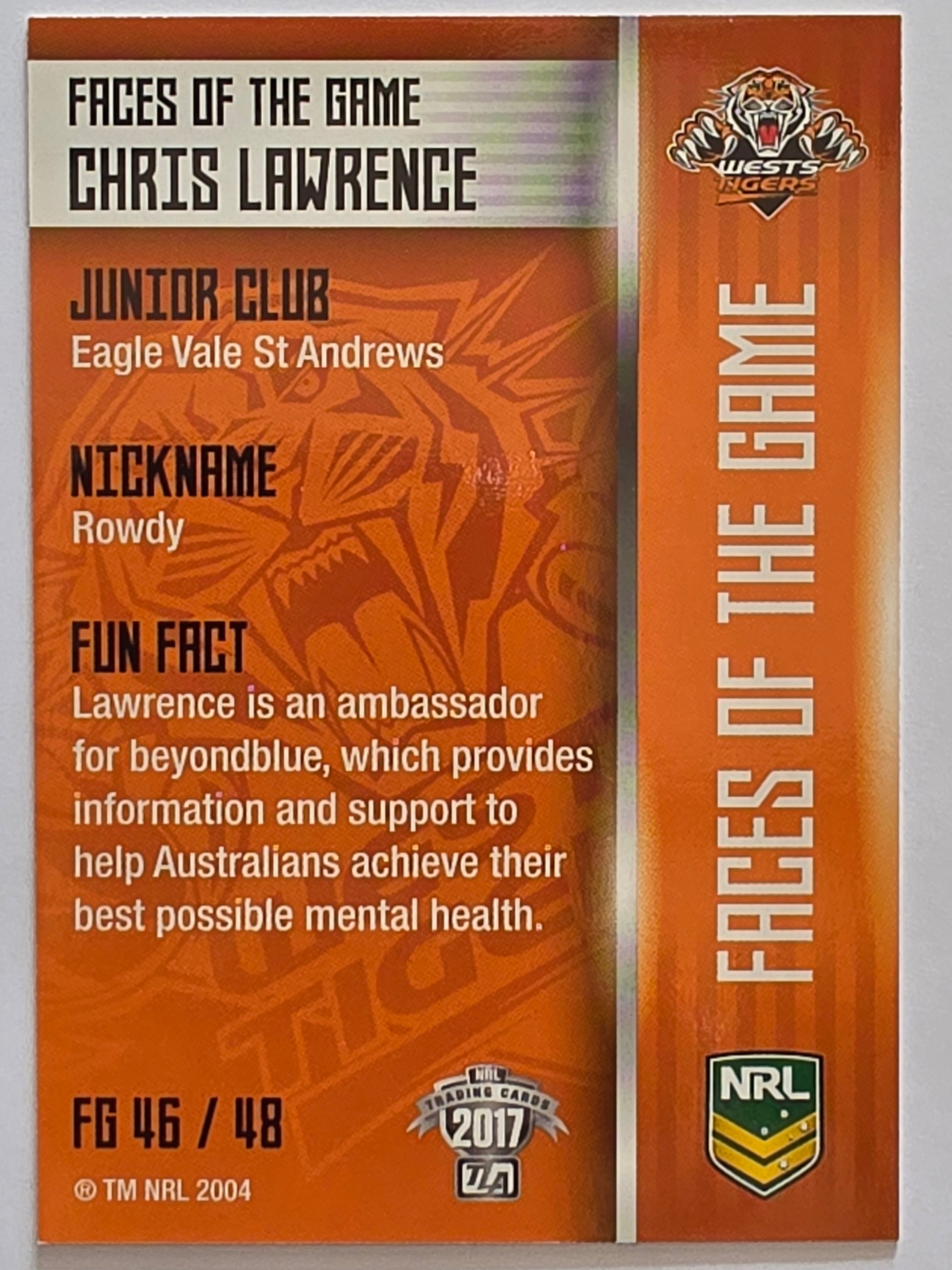 NRL 2017 Traders | Faces of the Game #FG46 | Chris Lawrence | Wests Tigers