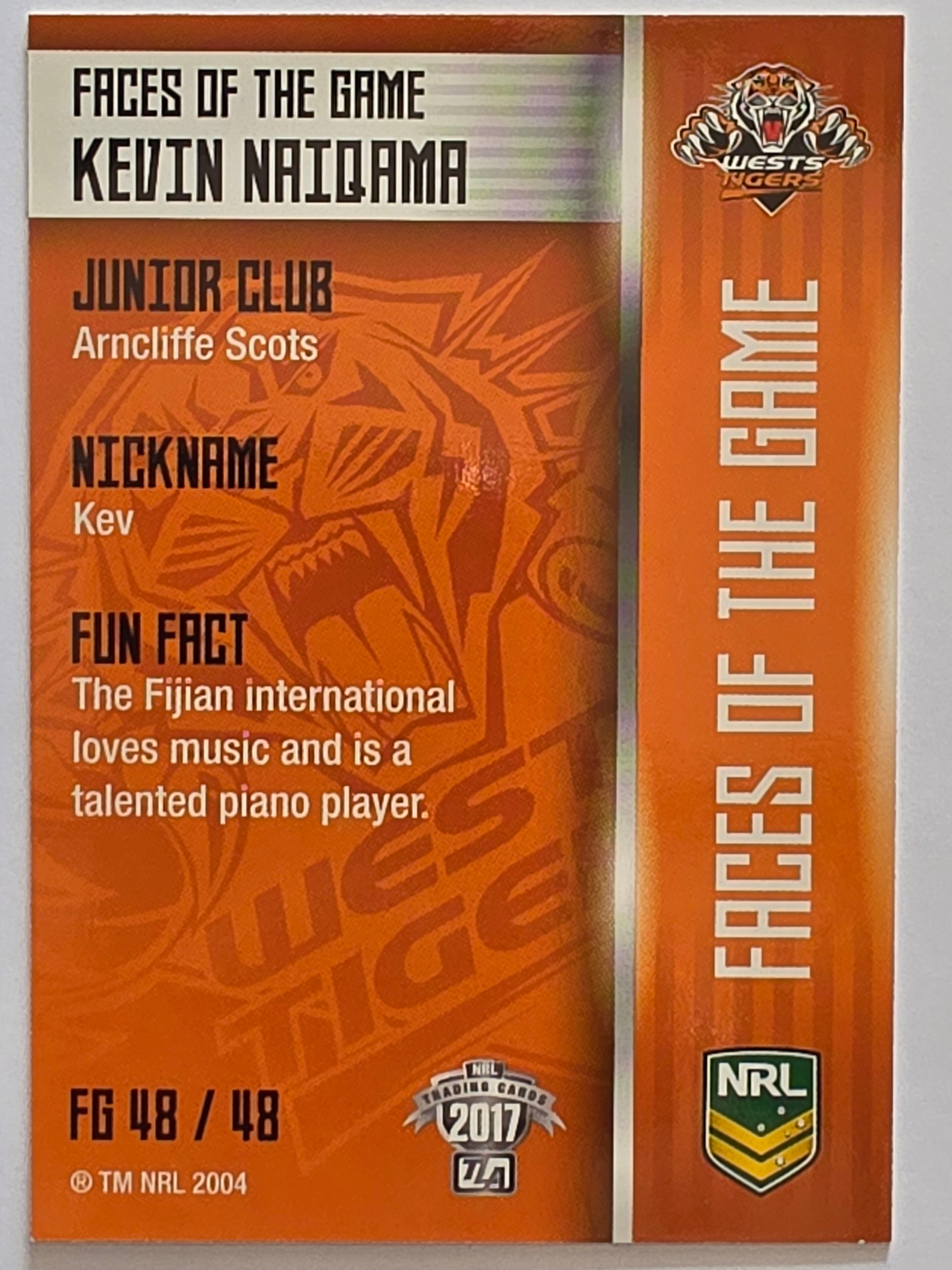 NRL 2017 Traders | Faces of the Game #FG48 | Kevin Naiqama | Wests Tigers
