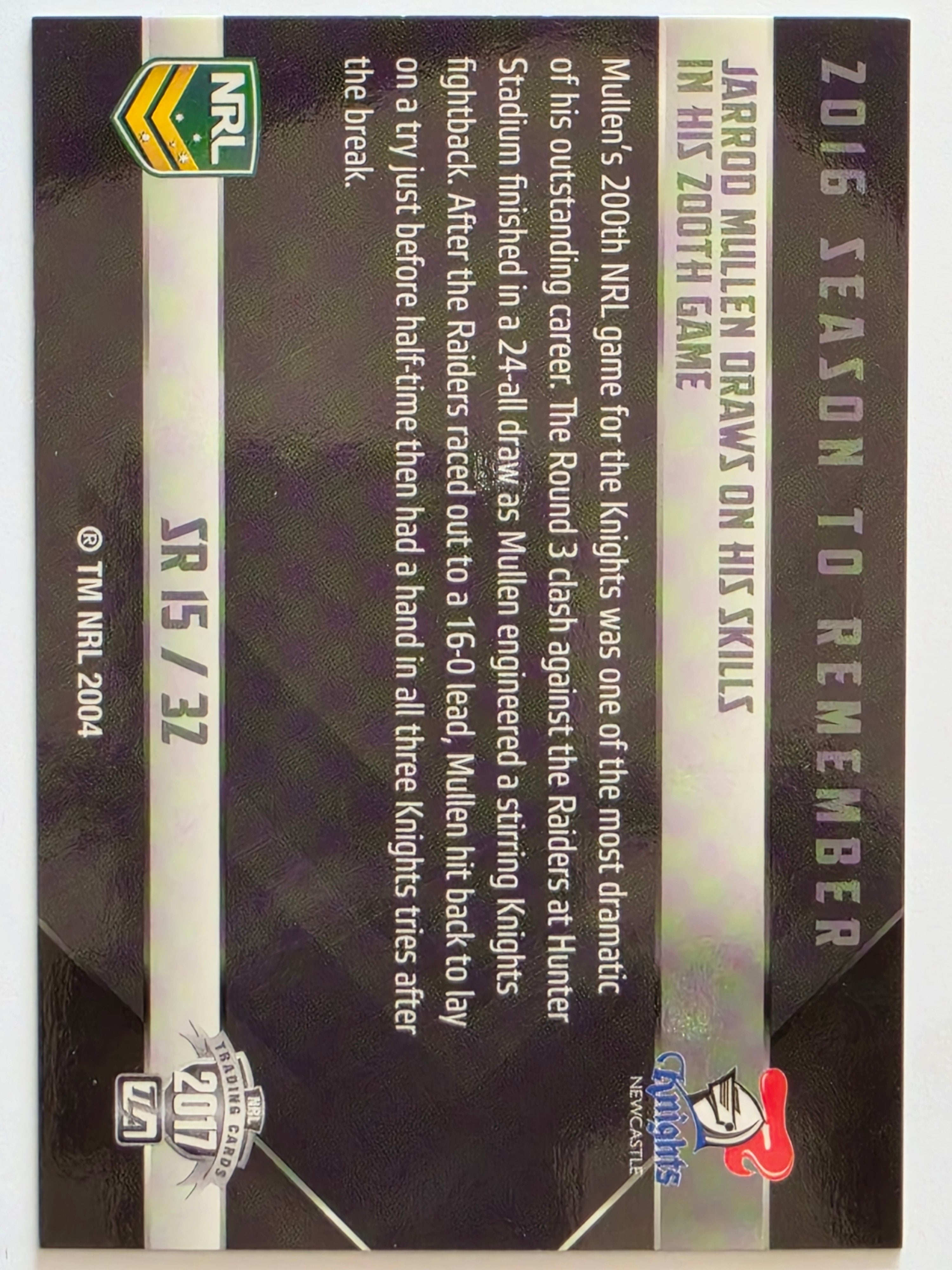 NRL 2017 Traders | Season to Remember #SR15 | Jarrod Mullen | Newcastle Knights