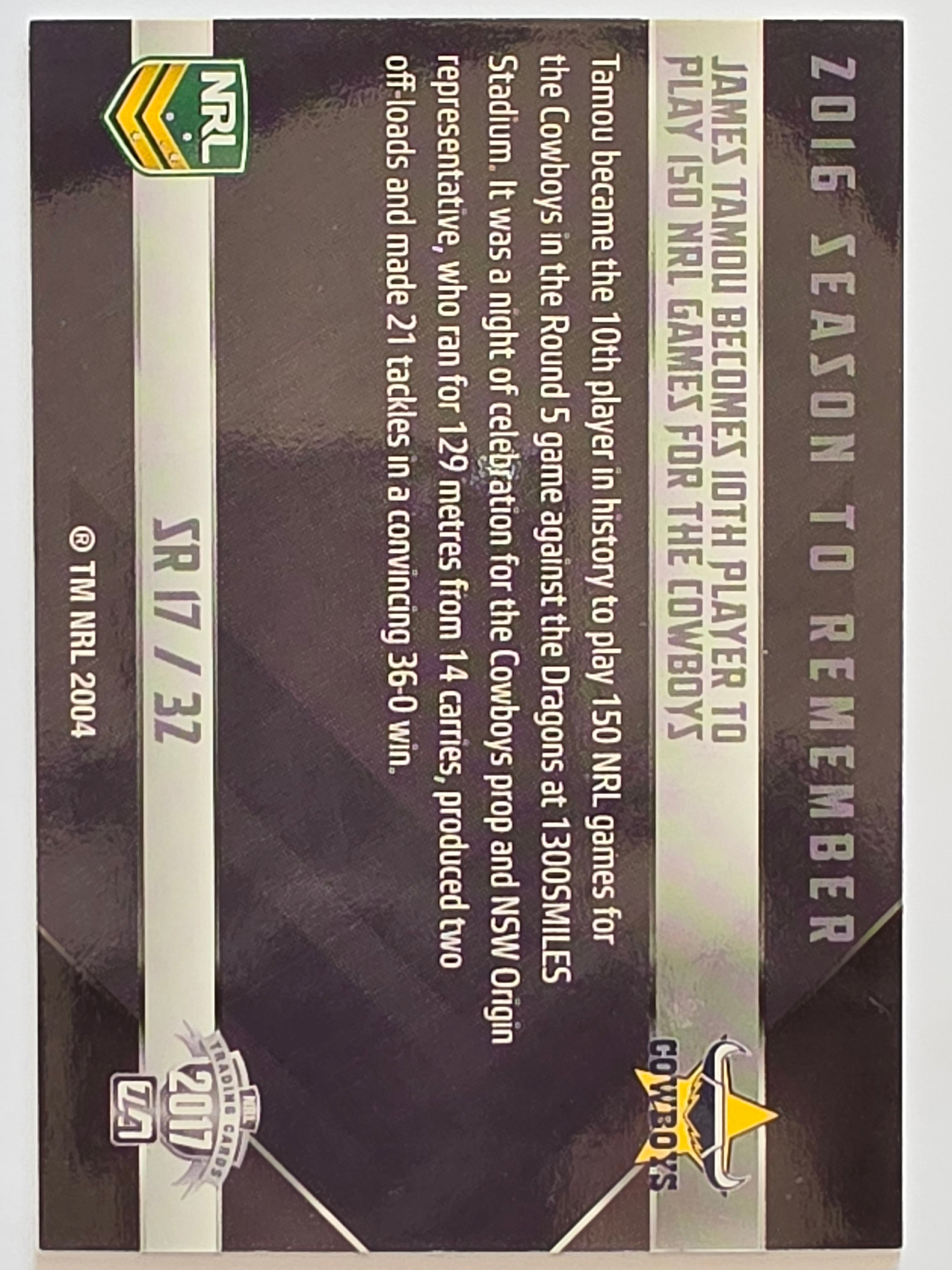 NRL 2017 Traders | Season to Remember #SR17 | James Tamou | North Queensland Cowboys