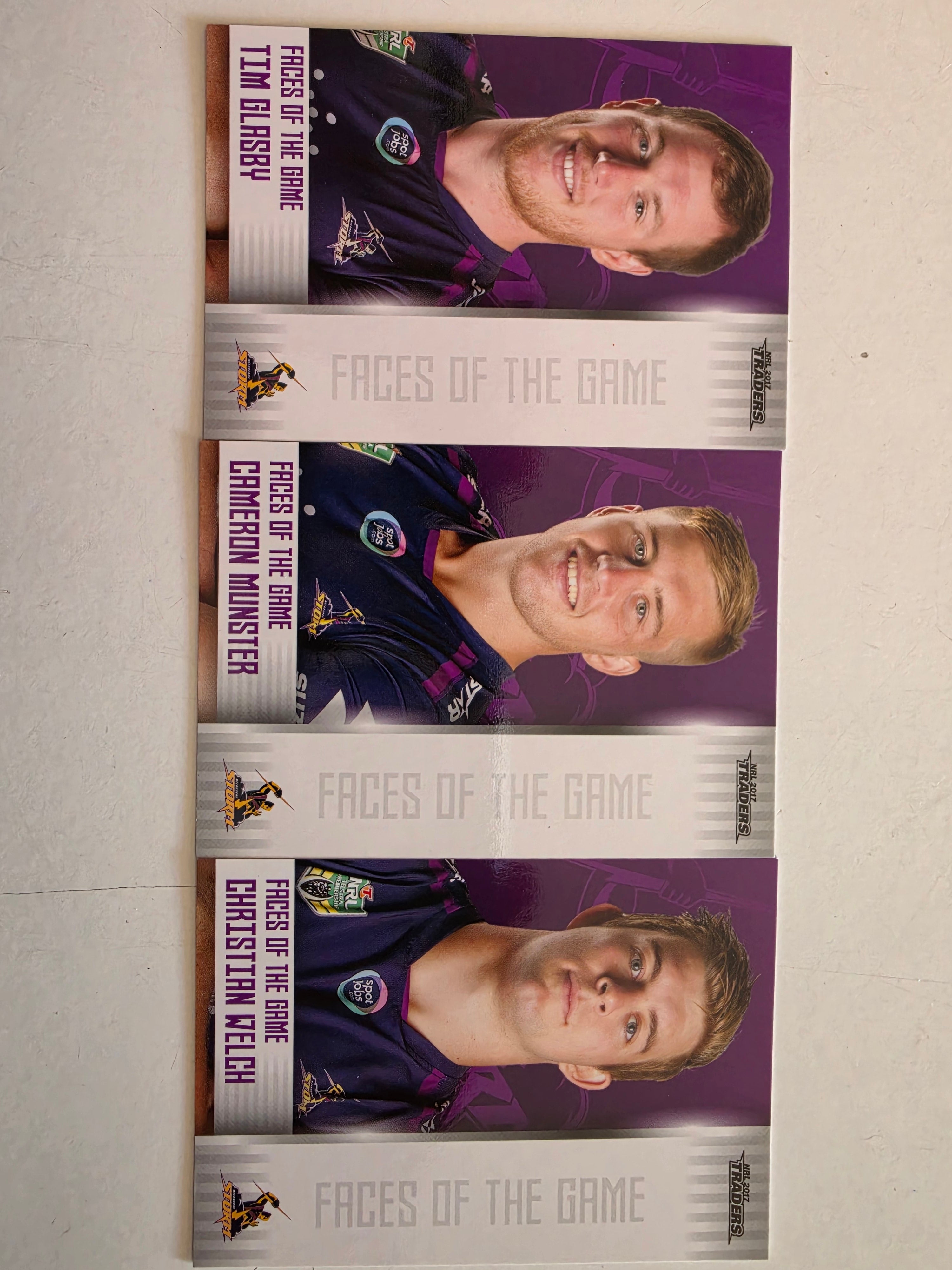NRL 2017 Traders | Faces of the Game Team Set (3 Cards) Melbourne Storm