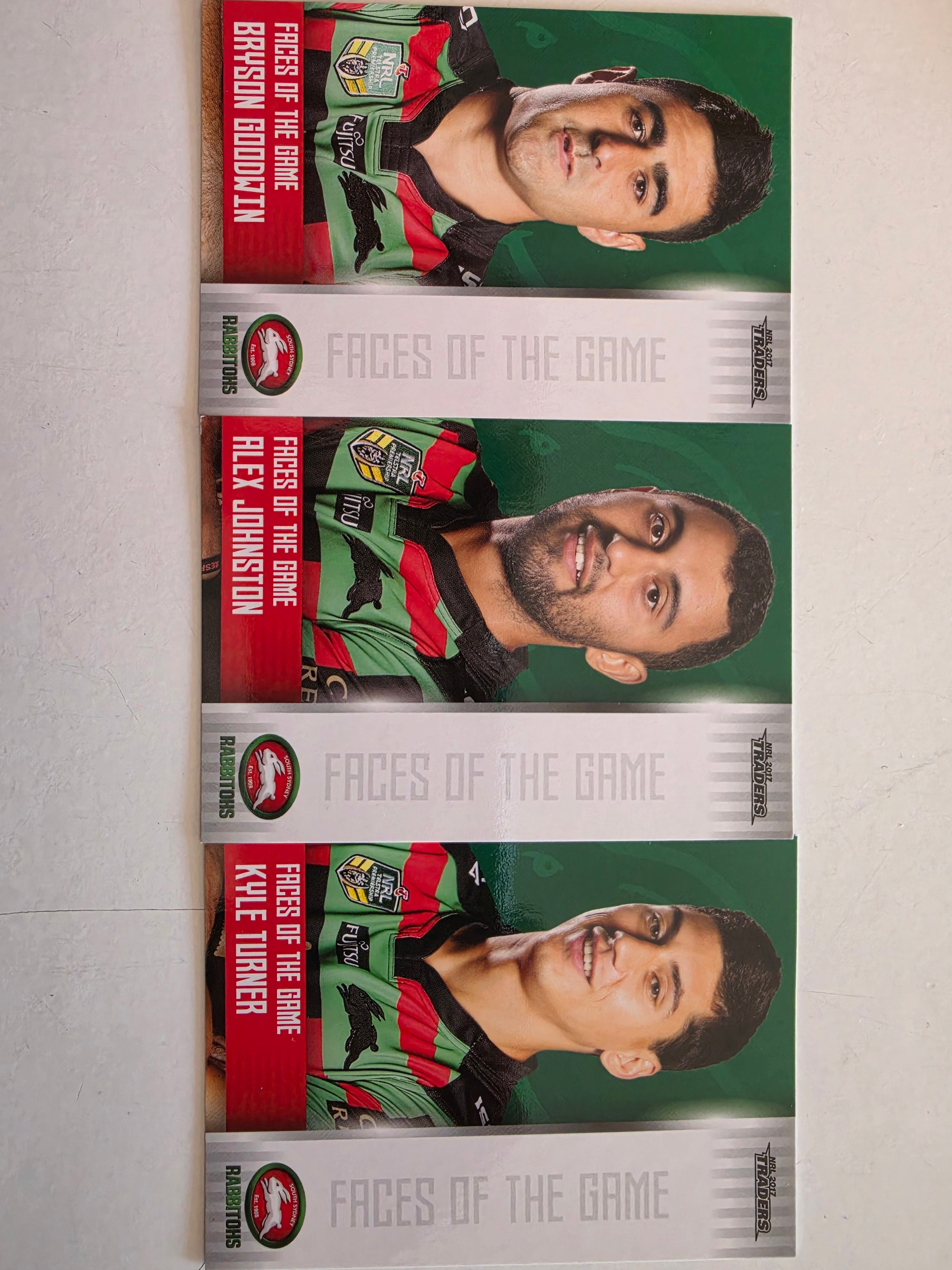 NRL 2017 Traders | Faces of the Game Team Set (3 Cards) South Sydney Rabbitohs