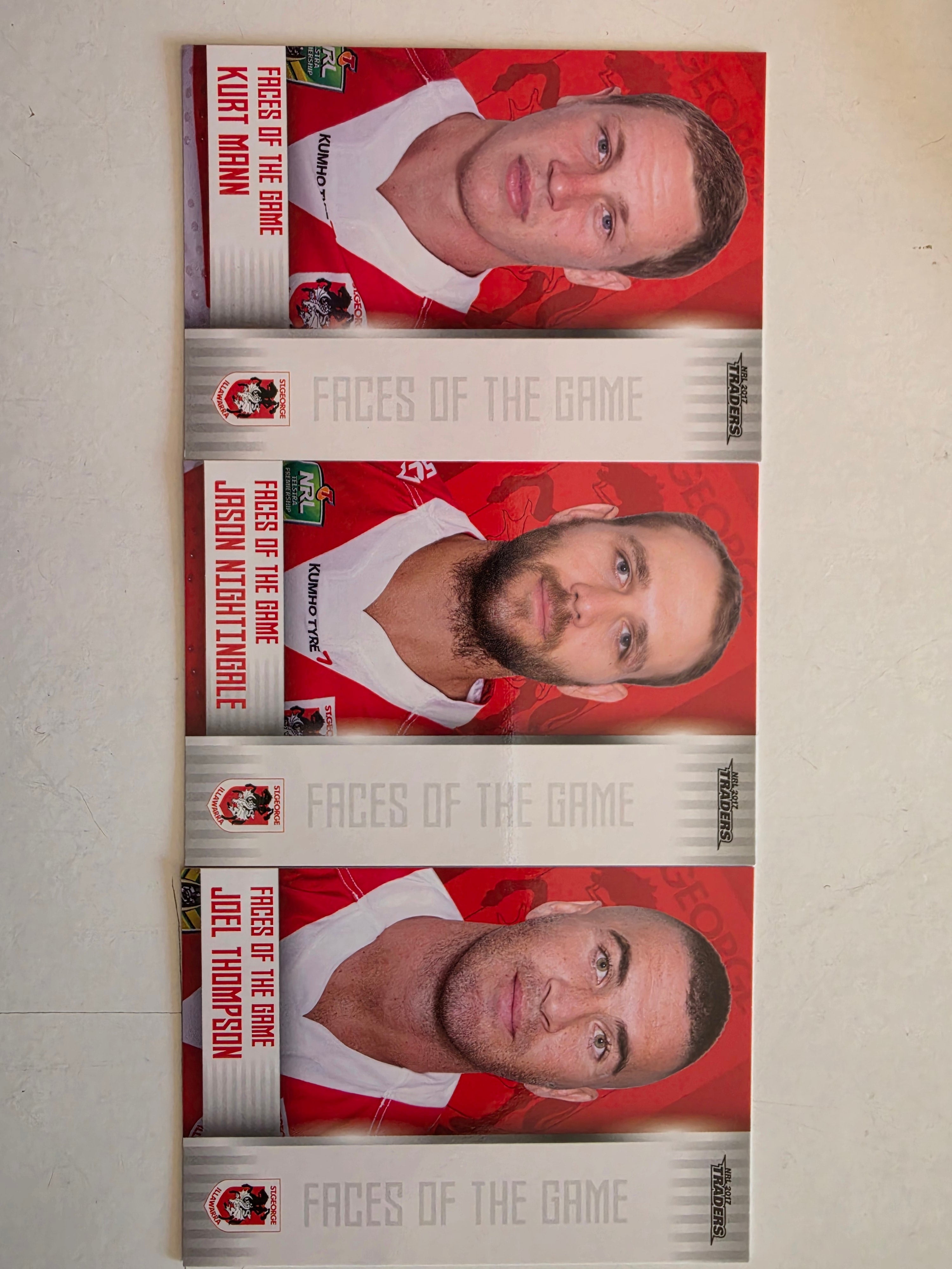 NRL 2017 Traders | Faces of the Game Team Set (3 Cards) St George Illawarra Dragons