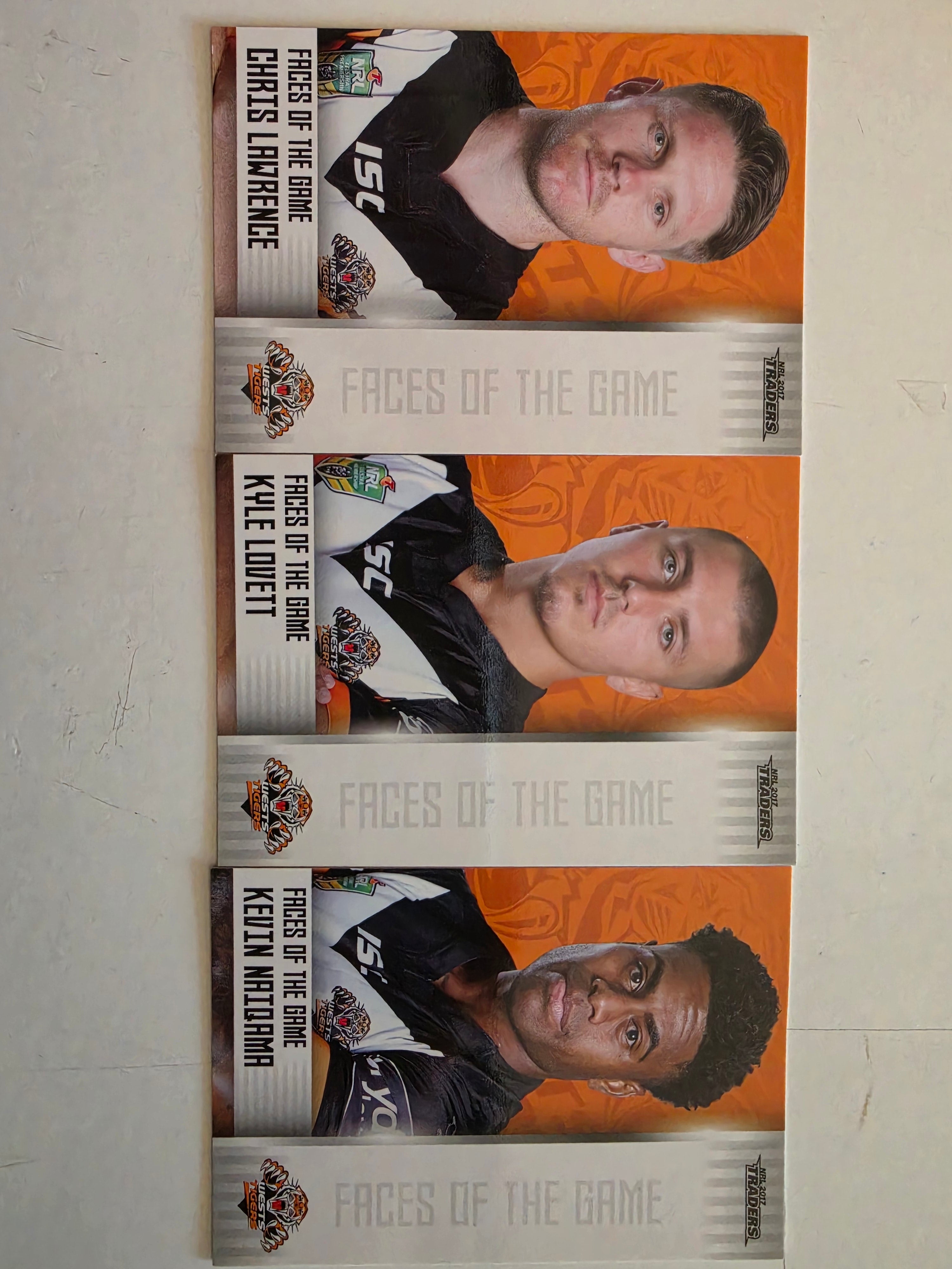 NRL 2017 Traders | Faces of the Game Team Set (3 Cards) Wests Tigers