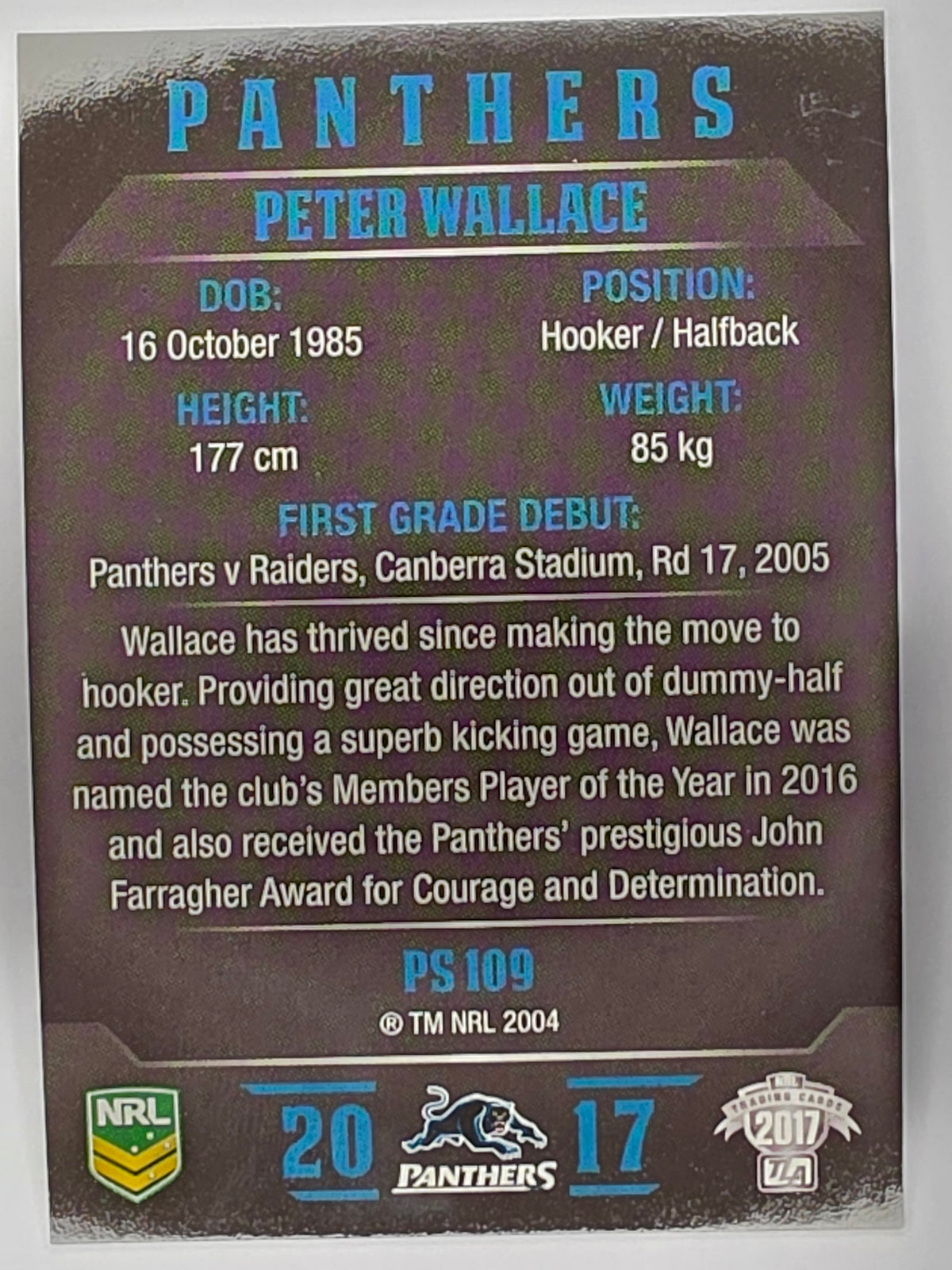 NRL 2017 Traders | Pearl Special #109 | Peter Wallace | Penrith Panthers