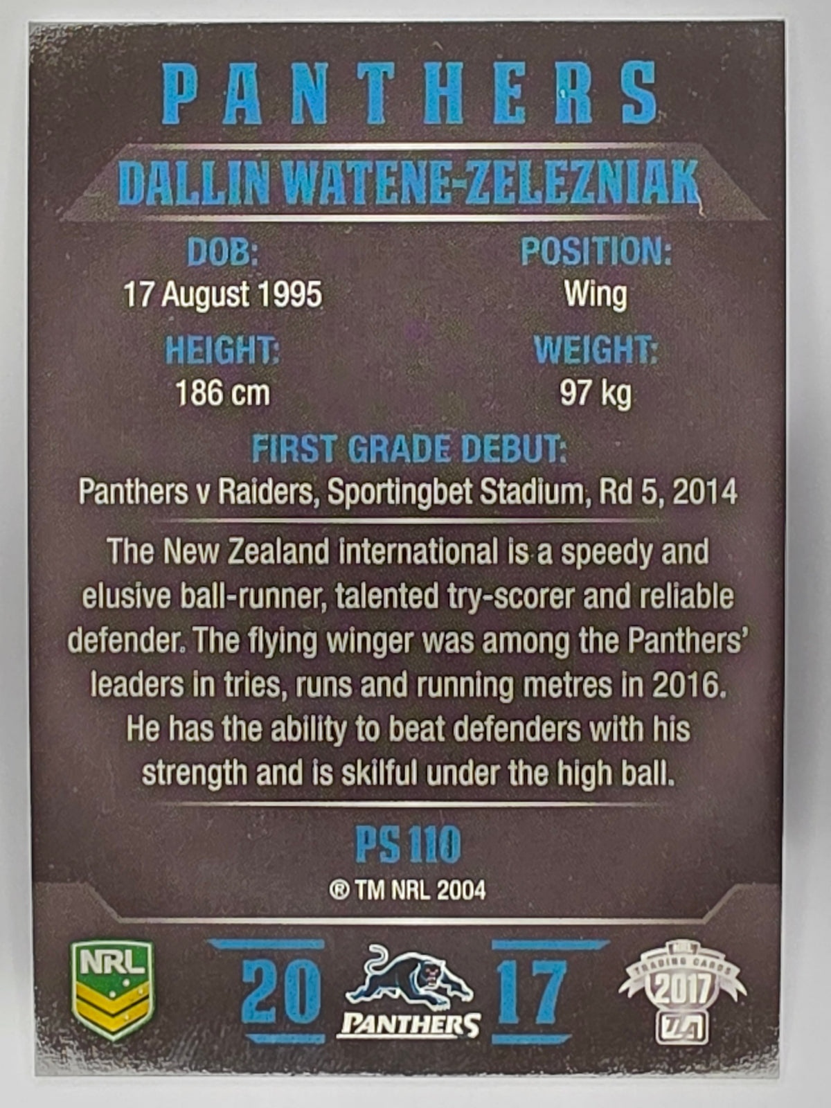 NRL 2017 Traders | Pearl Special #110 | Dallin Watene-Zelezniak | Penrith Panthers
