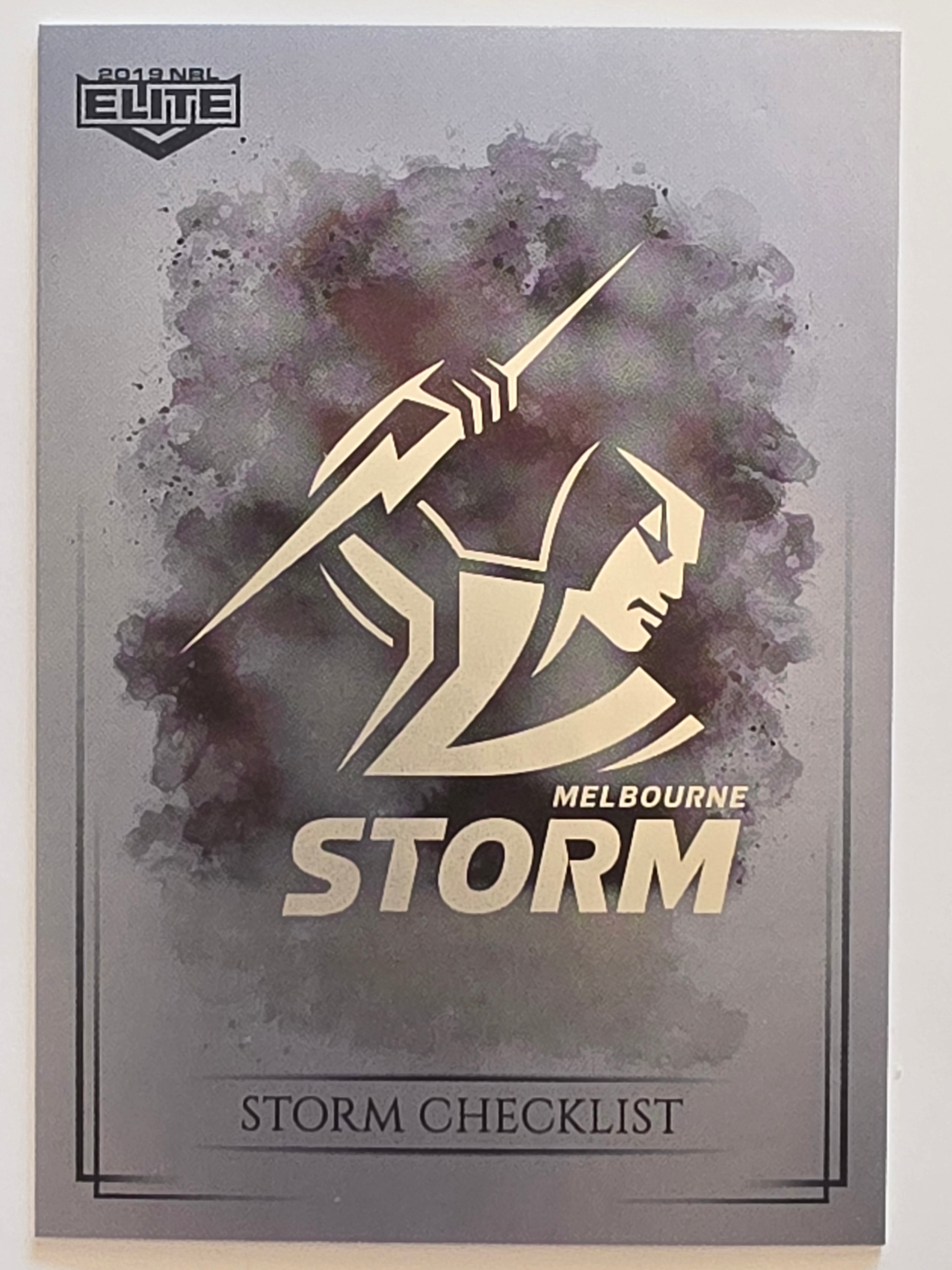 NRL 2019 Elite Silver Parallel #55 Checklist Melbourne Storm