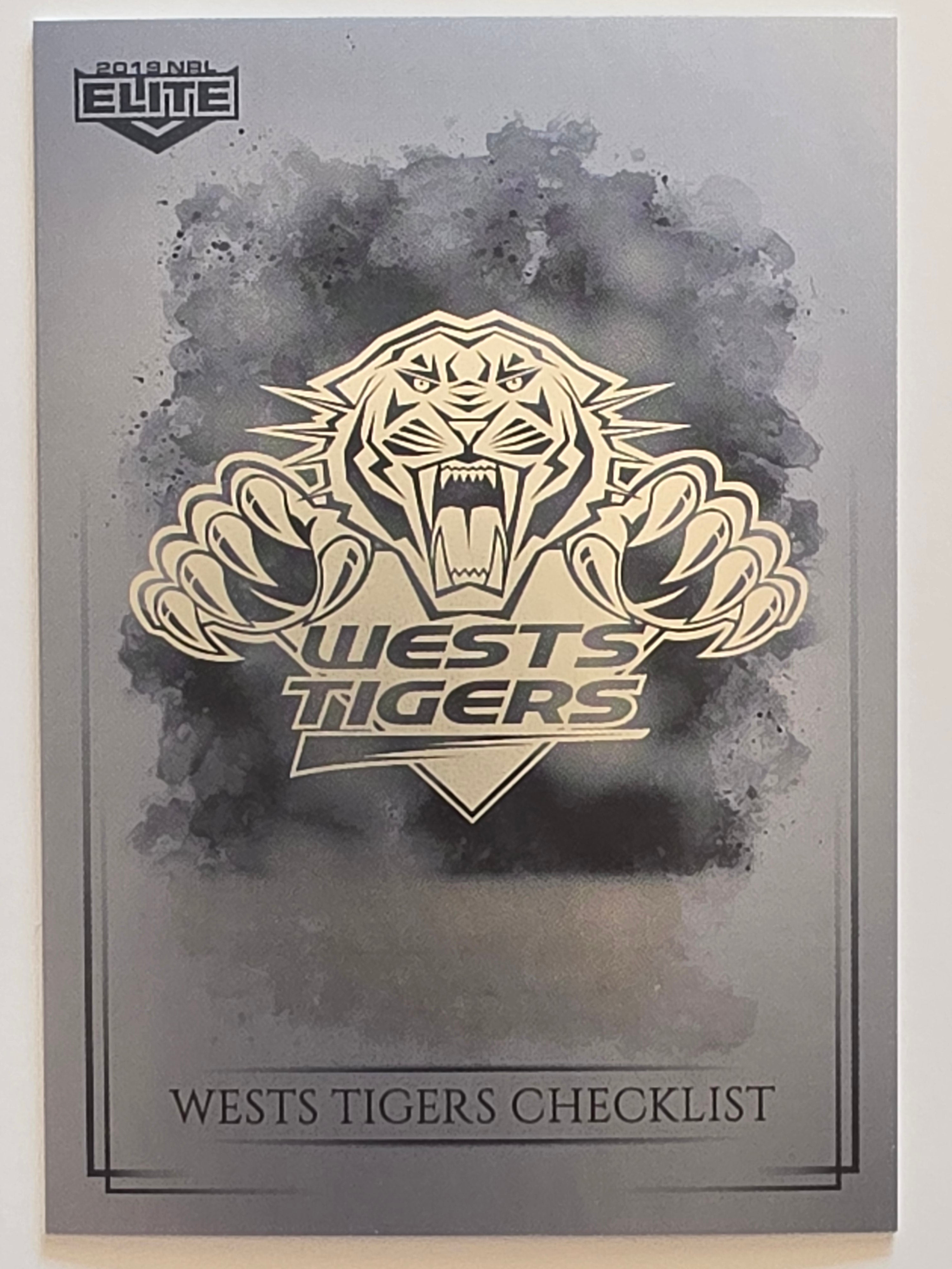NRL 2019 Elite Silver Parallel #136 Checklist Wests Tigers