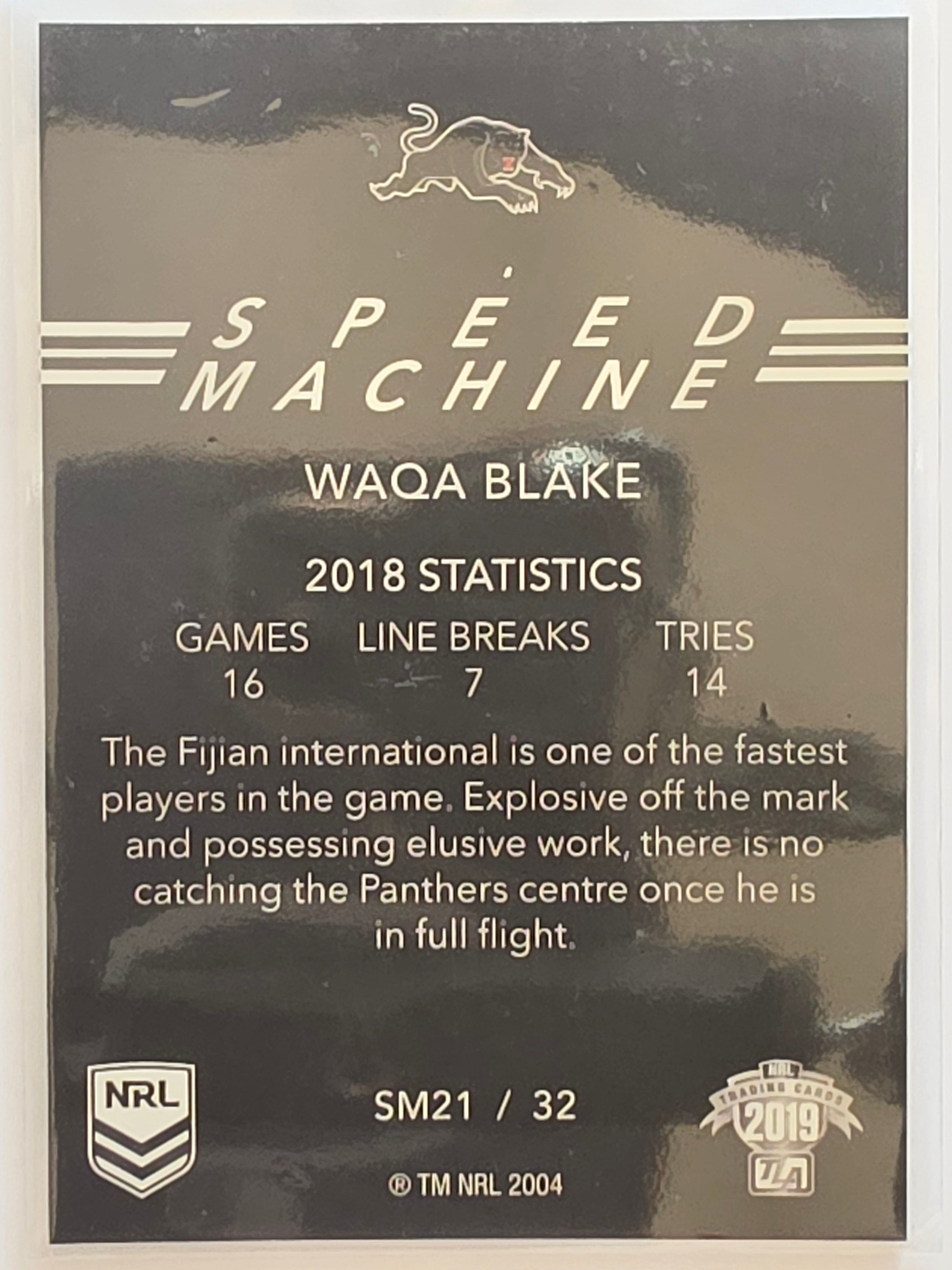NRL 2019 Elite Speed Machine #SM21 Waqa Blake Penrith Panthers