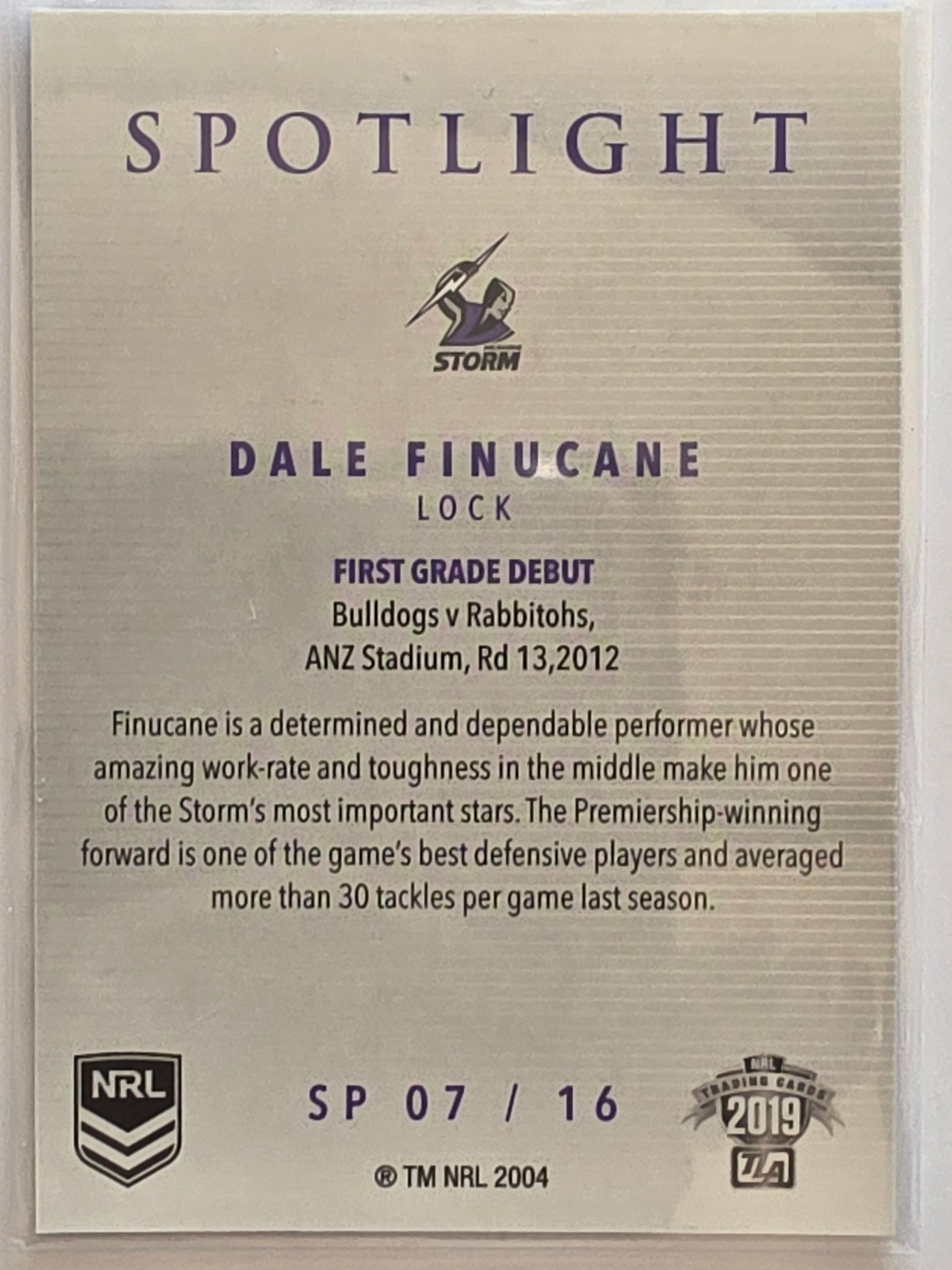 NRL 2019 Elite Spotlight #SP07 Dale Finucane Melbourne Storm