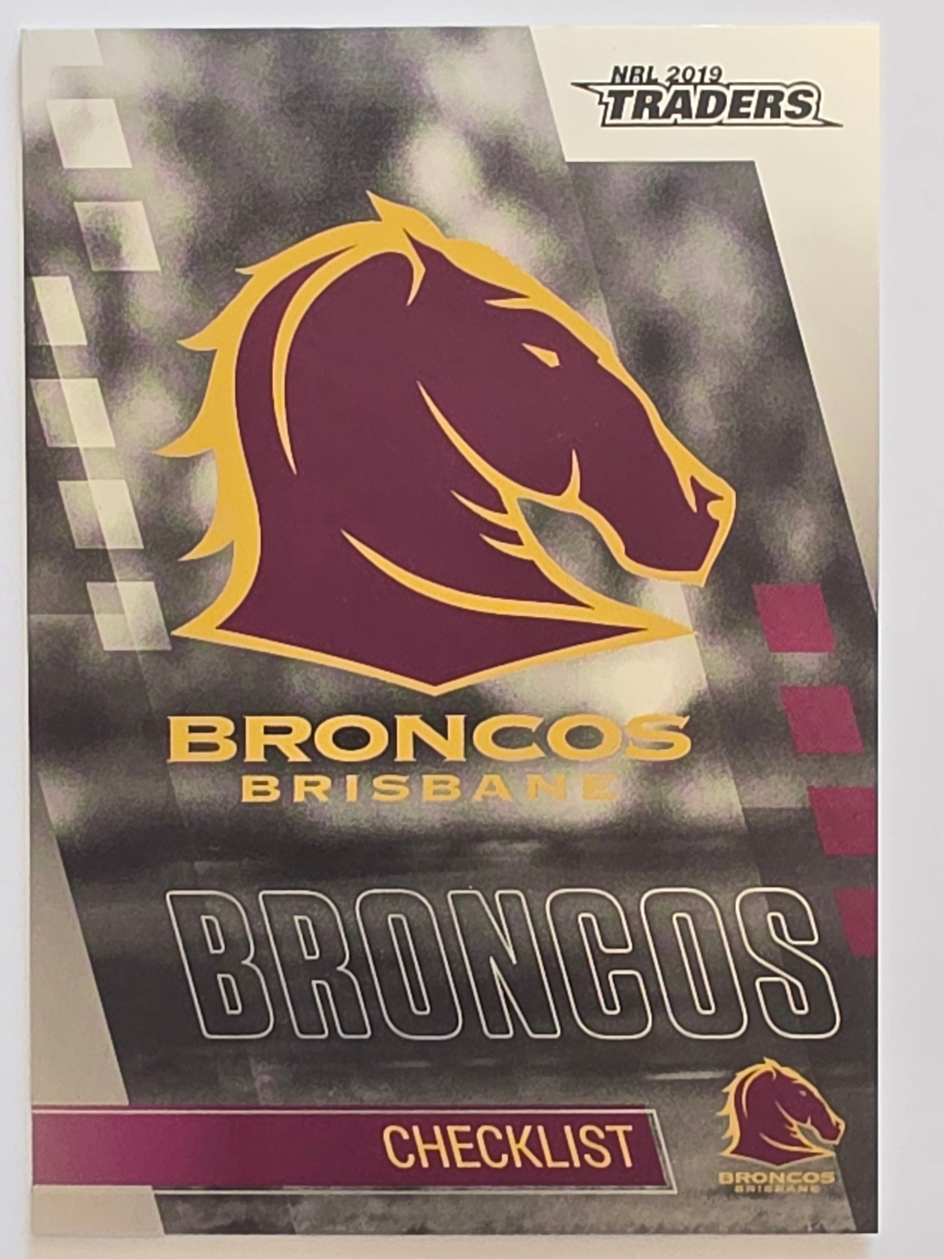 NRL 2019 Traders Silver Parallel #PS001 Brisbane Broncos Checklist