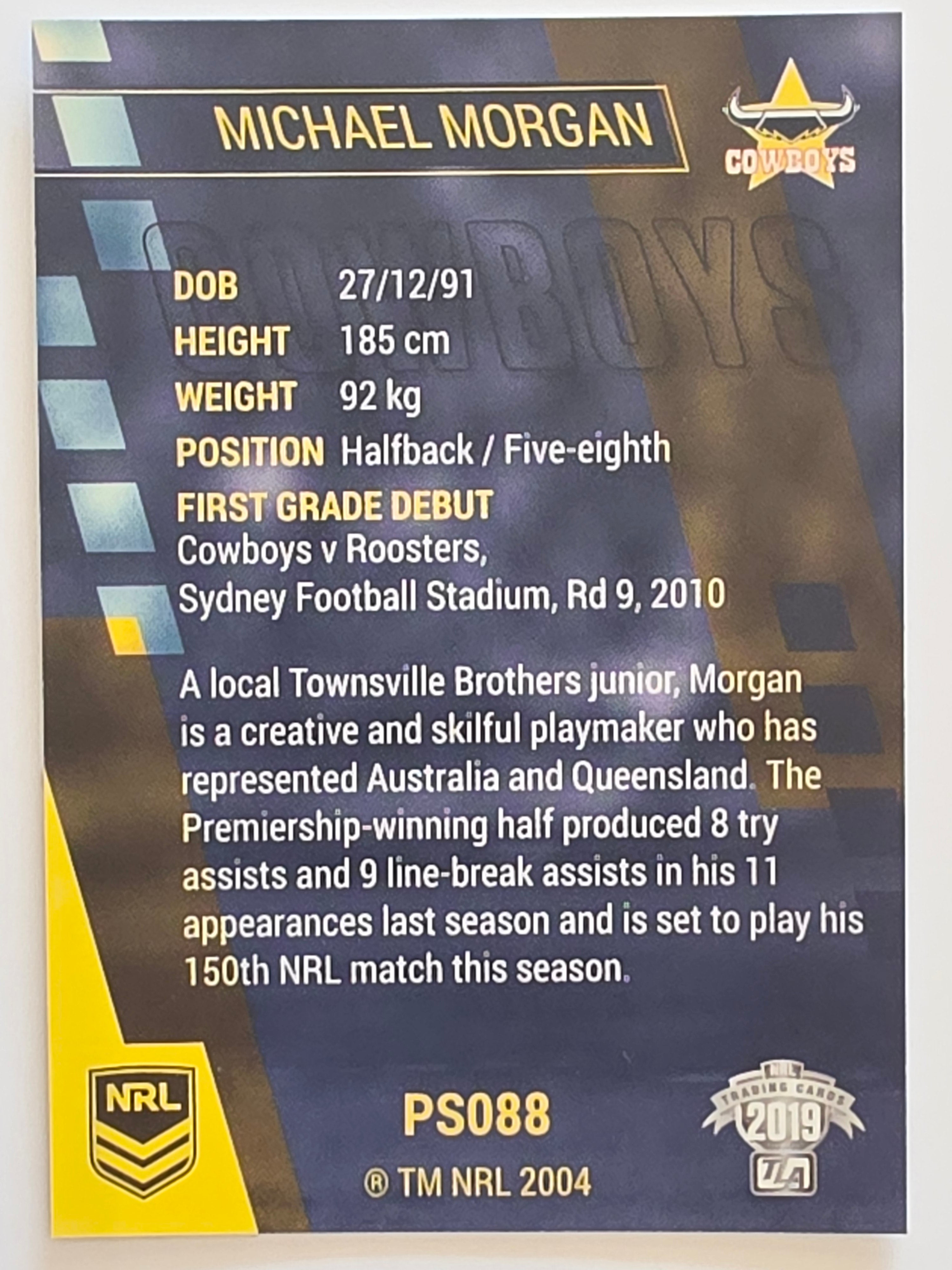 NRL 2019 Traders Silver Parallel #PS088 Michael Morgan North Queensland Cowboys