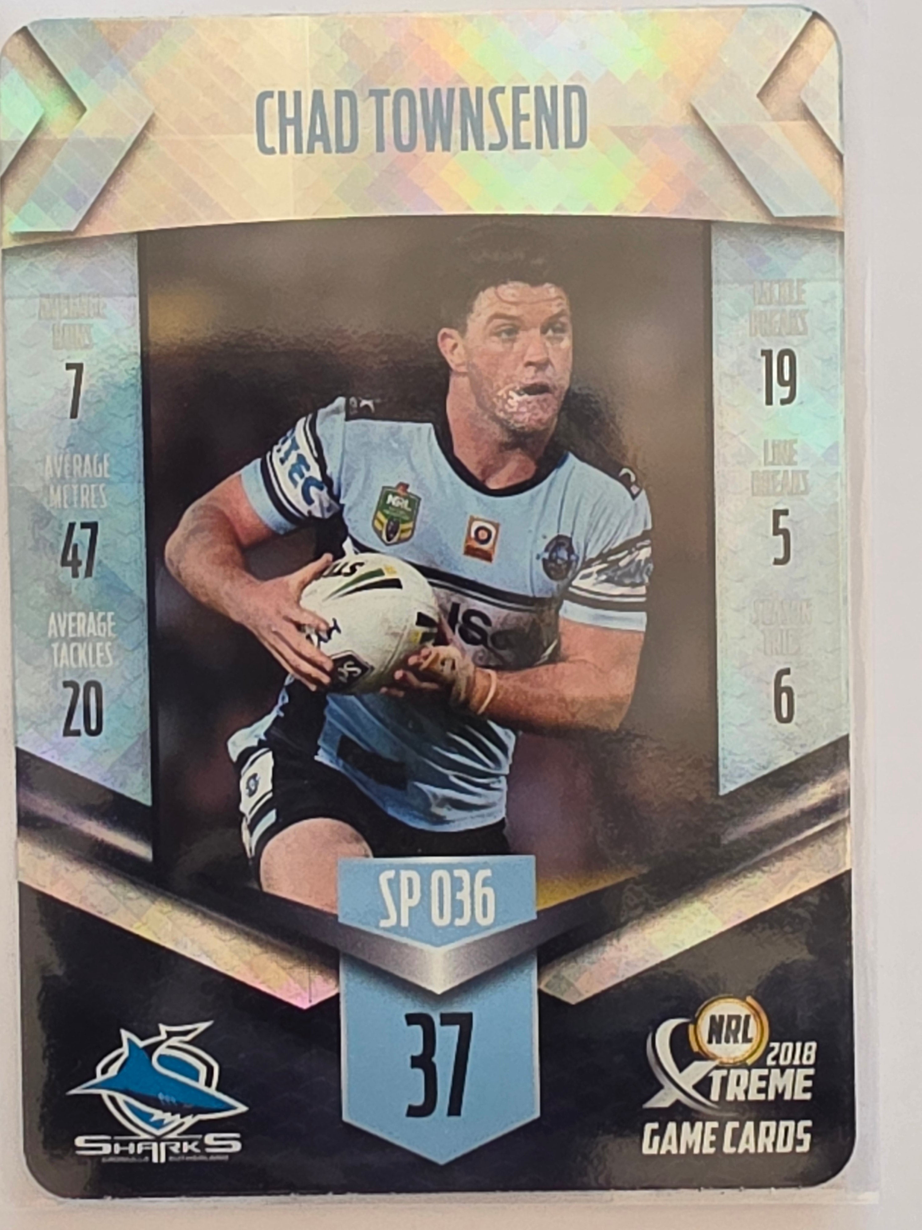 NRL 2018 Xtreme Silver Parallel #SP036 Chad Townsend Cronulla Sutherland Sharks