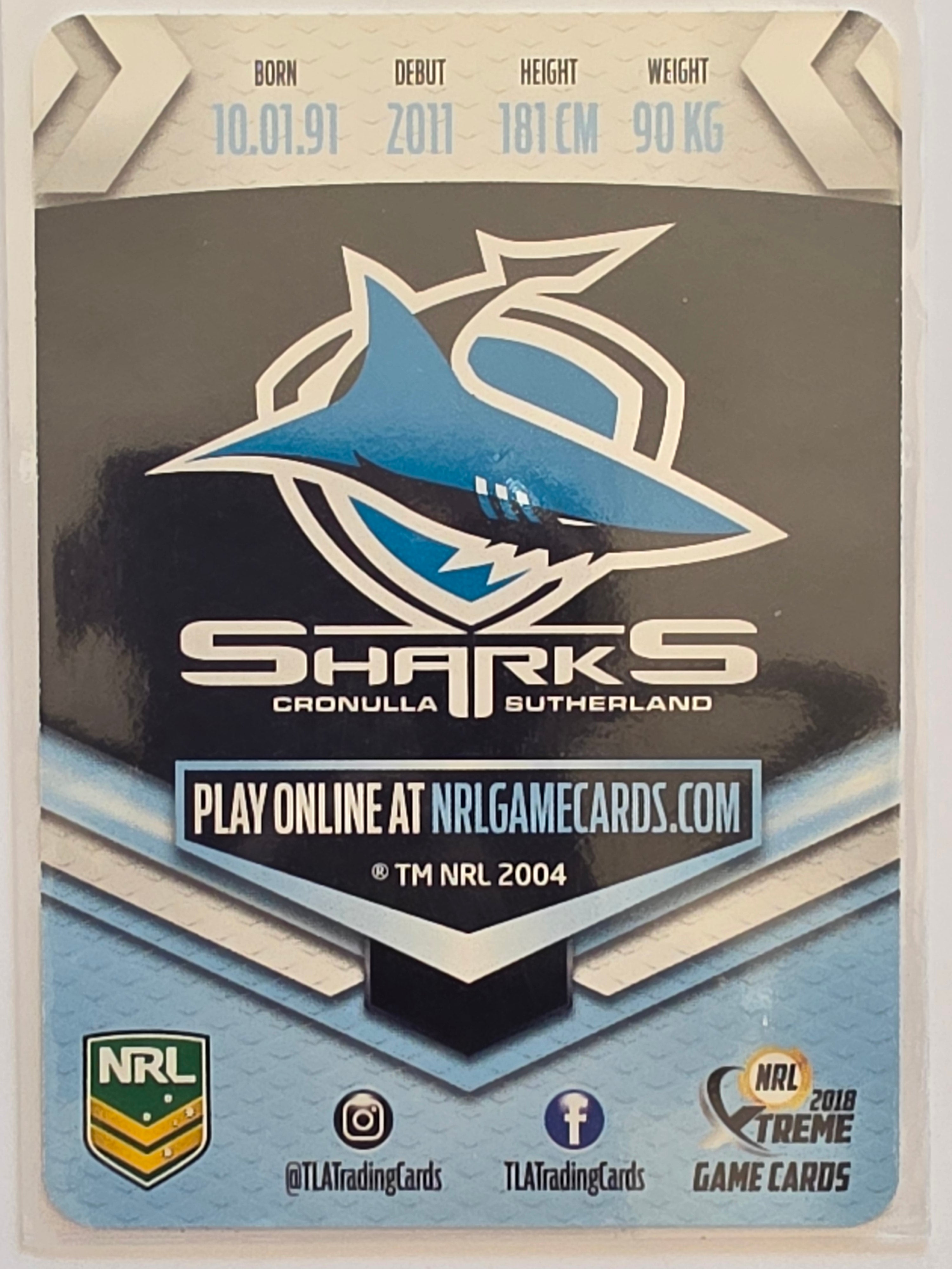 NRL 2018 Xtreme Silver Parallel #SP036 Chad Townsend Cronulla Sutherland Sharks
