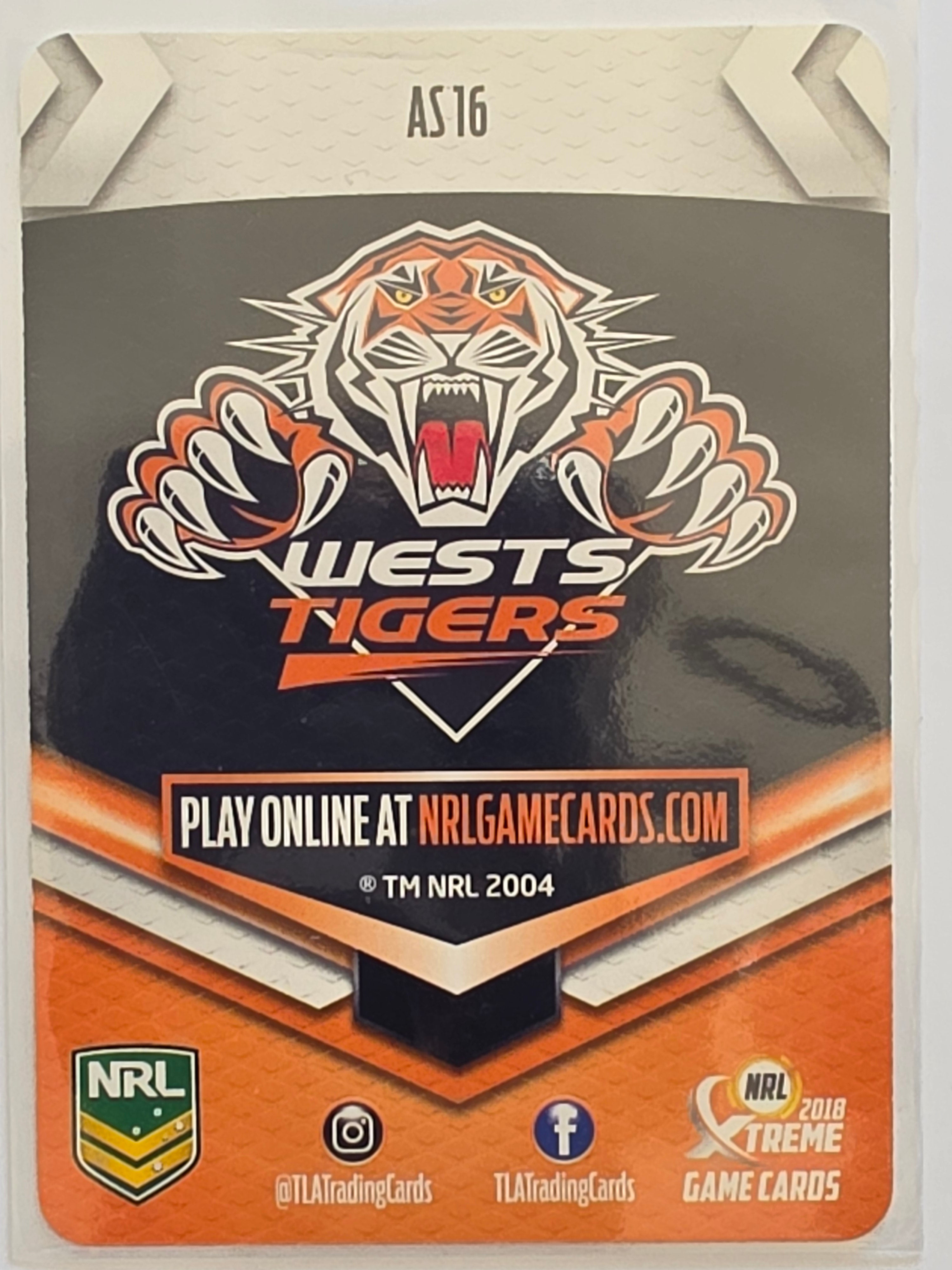 NRL 2018 Xtreme Action Series #AS16 David Nofoaluma Wests Tigers