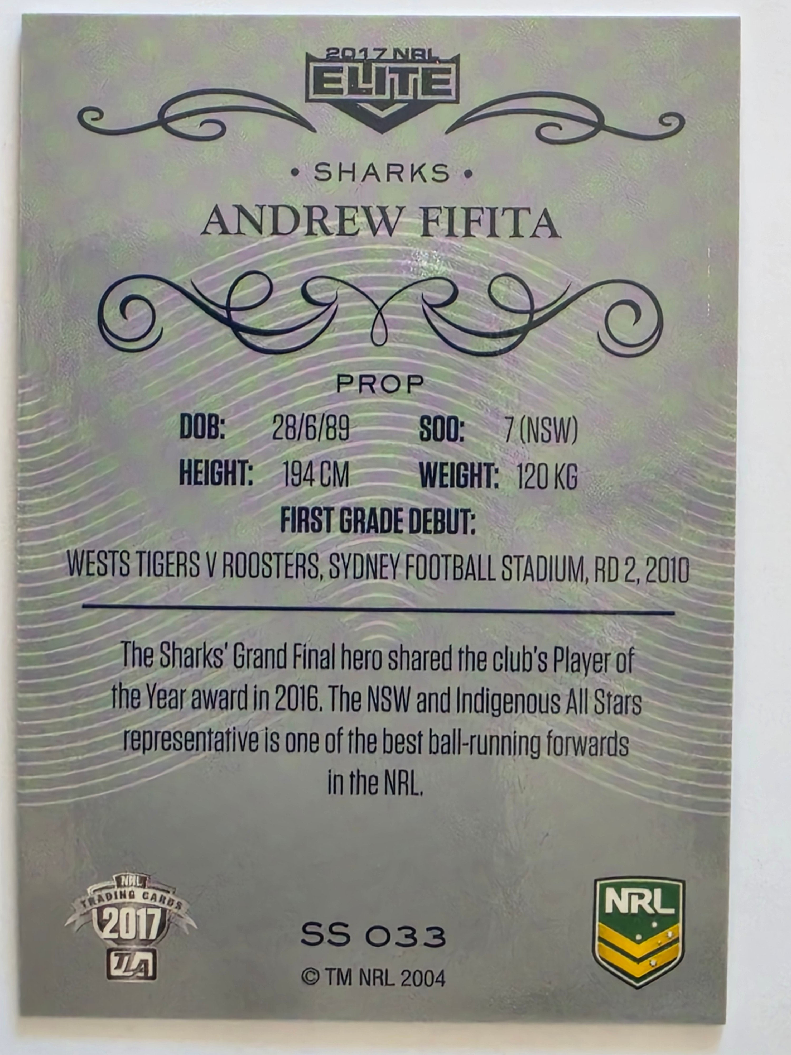 NRL 2017 Elite | Silver Special #SS033 Andrew Fifita Cronulla Sutherland Sharks