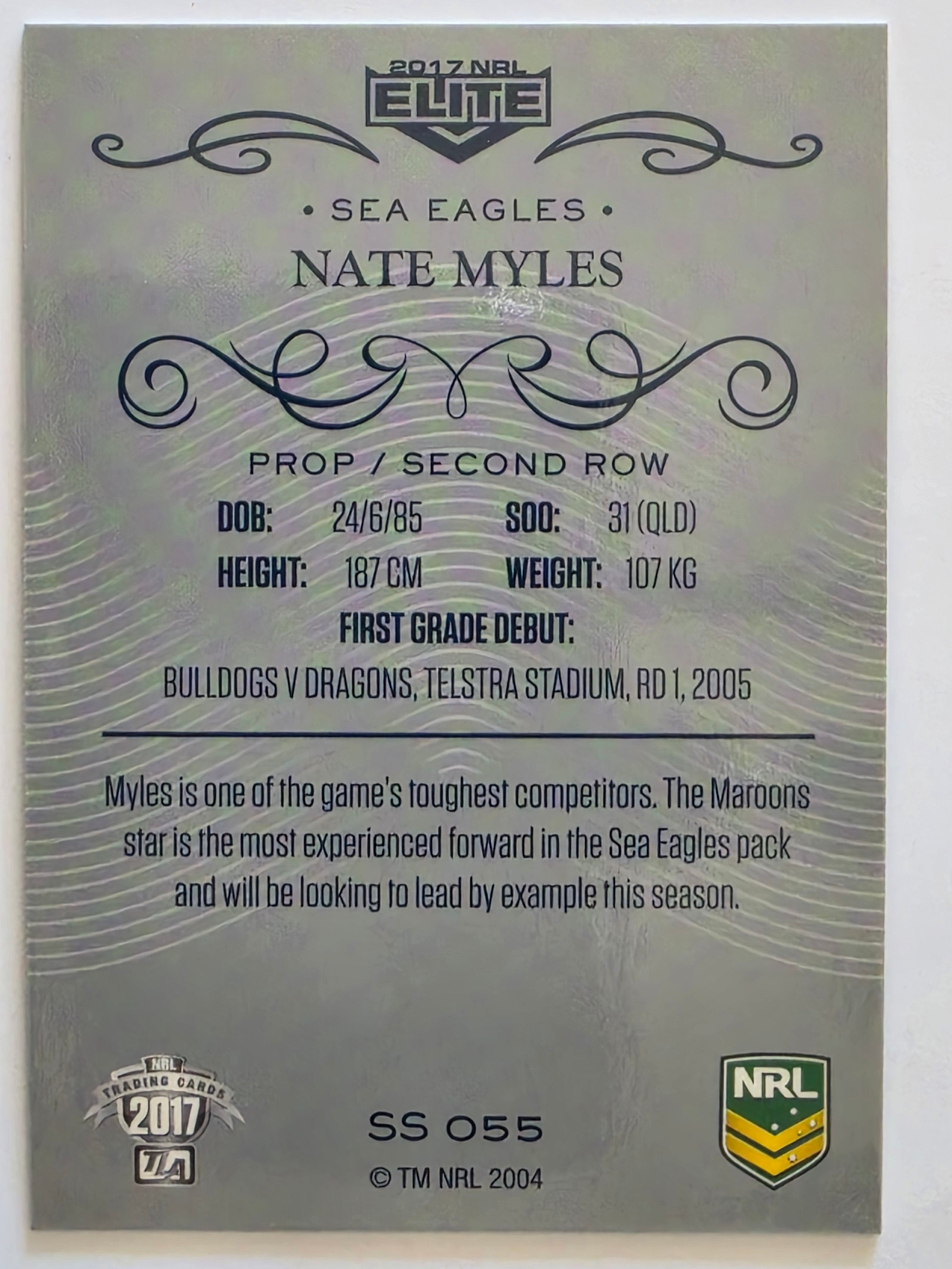 NRL 2017 Elite | Silver Special #SS055 Nate Myles Manly Warringah Sea Eagles